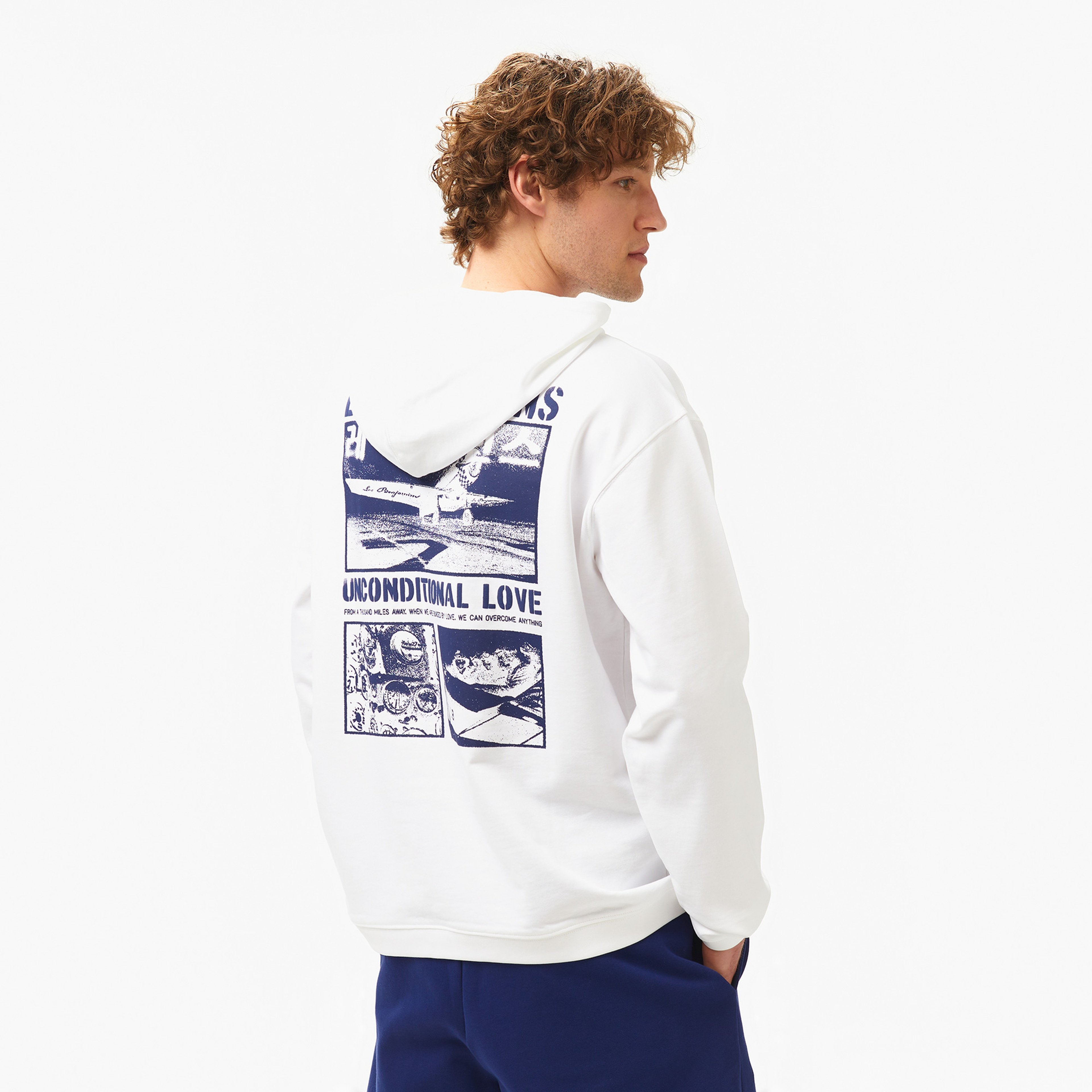 Les Benjamins 015 Erkek Beyaz Hoodie