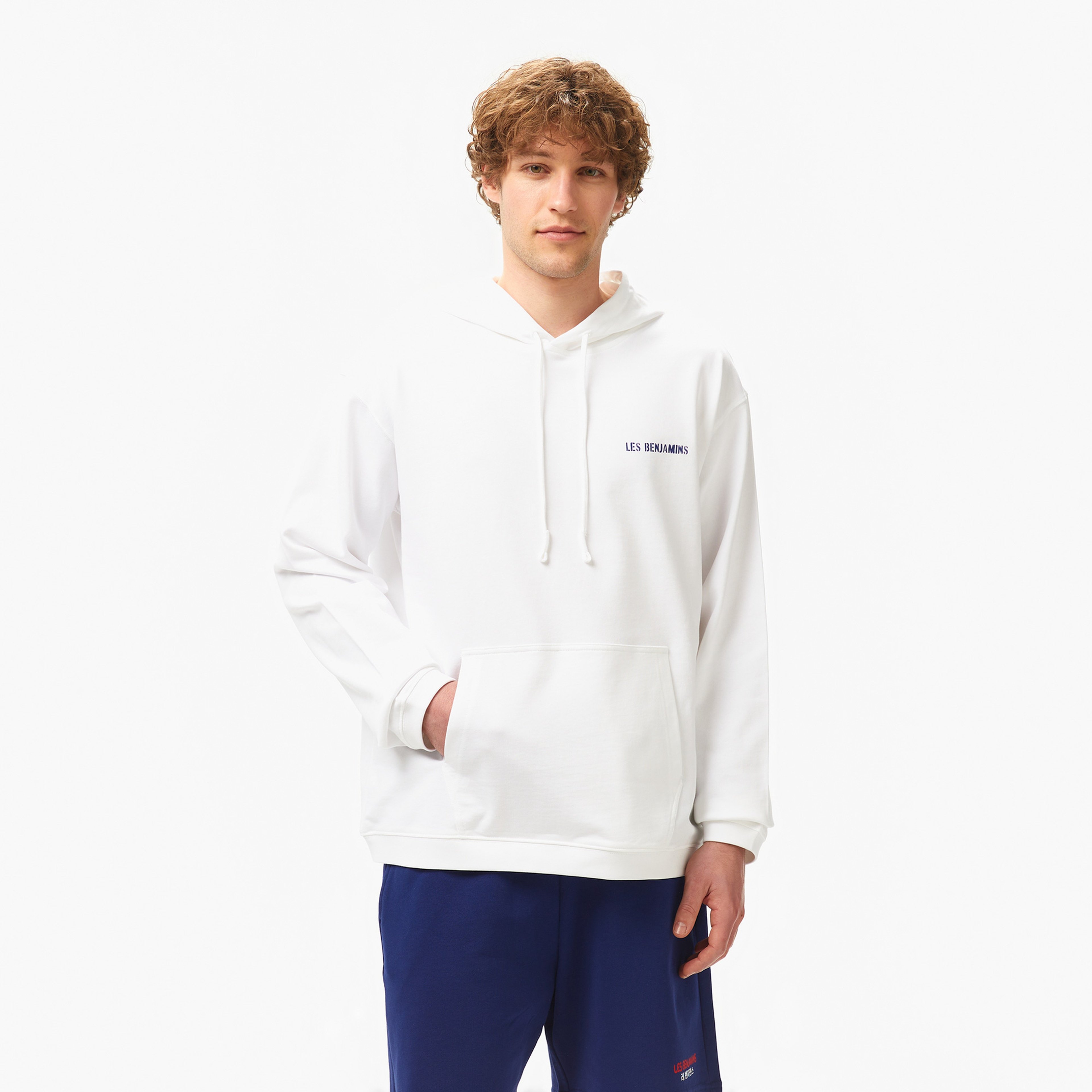 Les Benjamins 015 Erkek Beyaz Hoodie