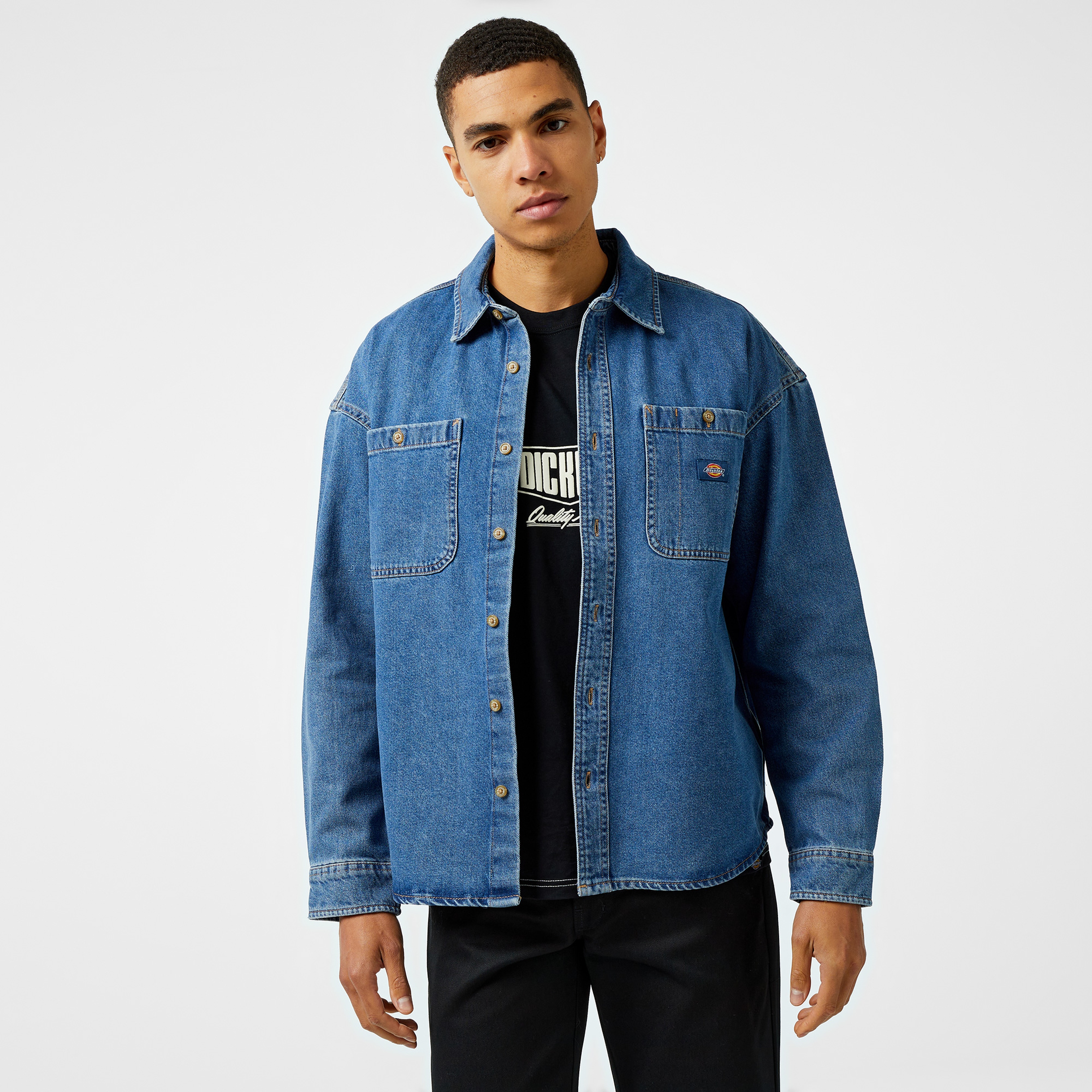 Dickies Houston Uzun Kollu Erkek Mavi T-Shirt