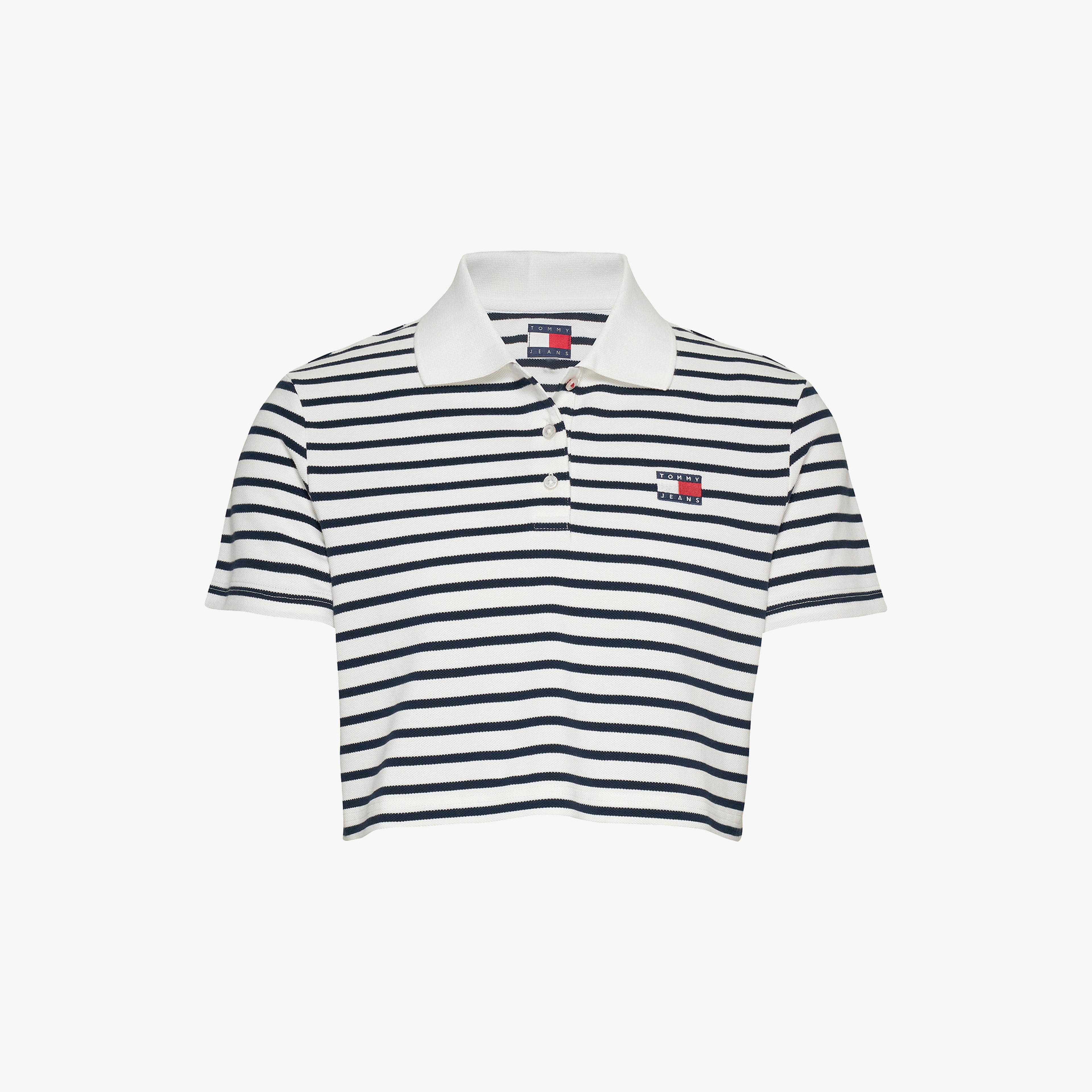 Tommy Jeans Crp Badge Kadın Beyaz Polo