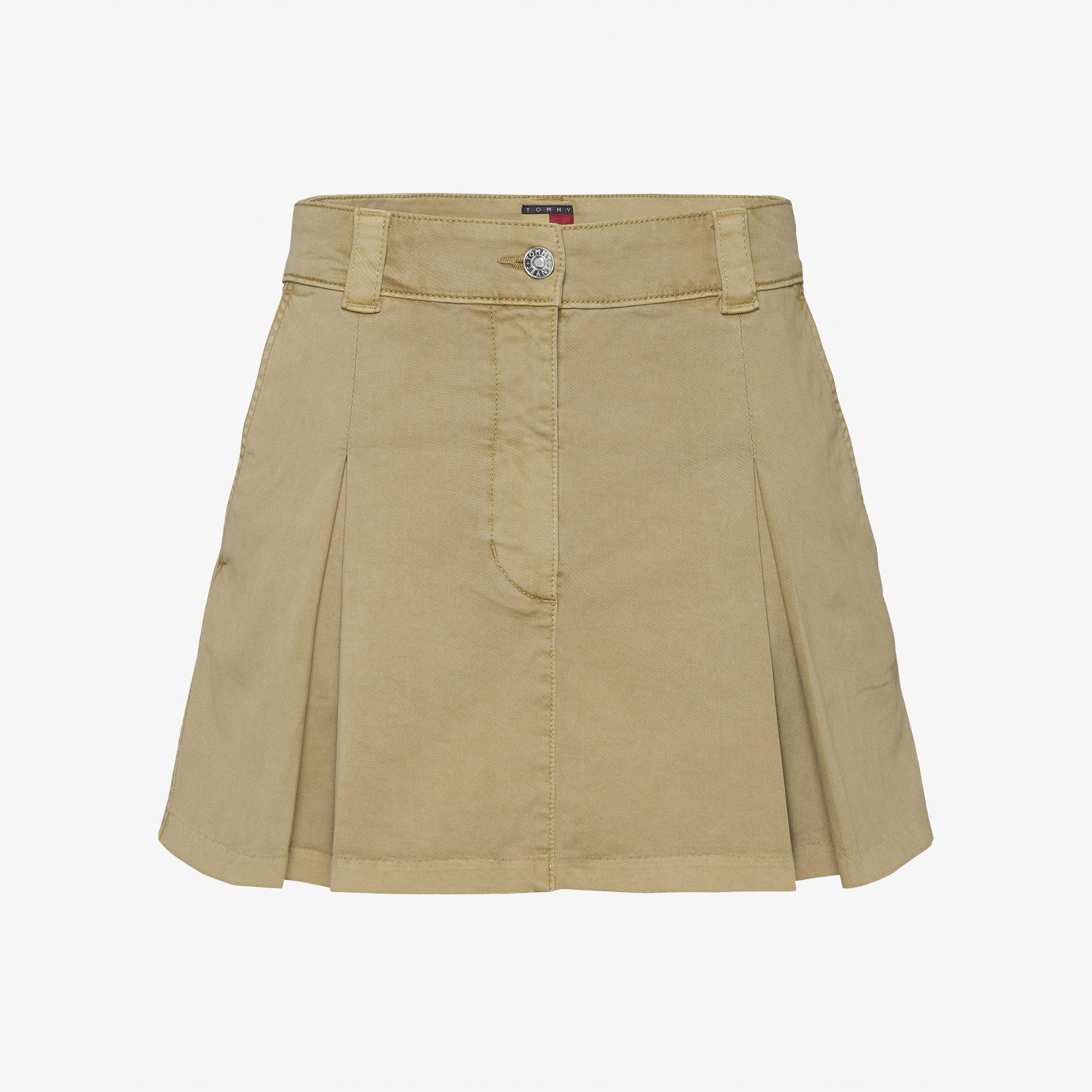 Tommy Jeans Mini Front Pleats Kadın Bej Etek