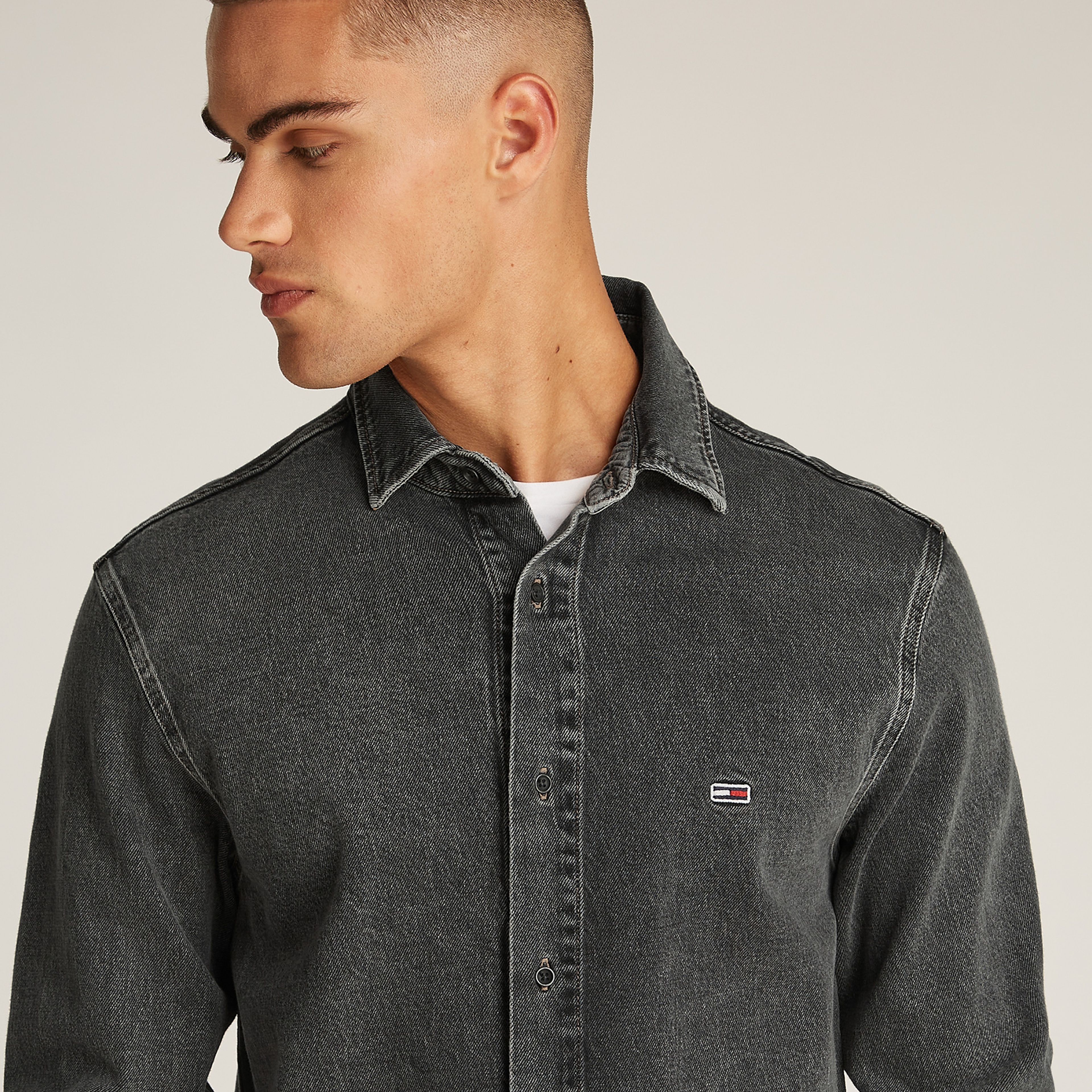 Tommy Jeans Regular Fit Overshirt Ai6184 Erkek Siyah Gömlek