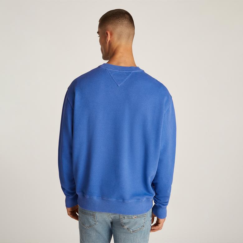 Tommy Jeans Rlx Vintage Varsity Crew Erkek Mavi Sweatshirt