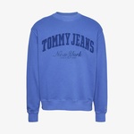 Tommy Jeans Rlx Vintage Varsity Crew Erkek Mavi Sweatshirt