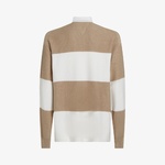 Tommy Hilfiger Knitted Striped Rugby Erkek Beyaz Kazak