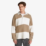 Tommy Hilfiger Knitted Striped Rugby Erkek Beyaz Kazak