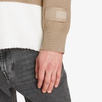 Tommy Hilfiger Knitted Striped Rugby Erkek Beyaz Kazak