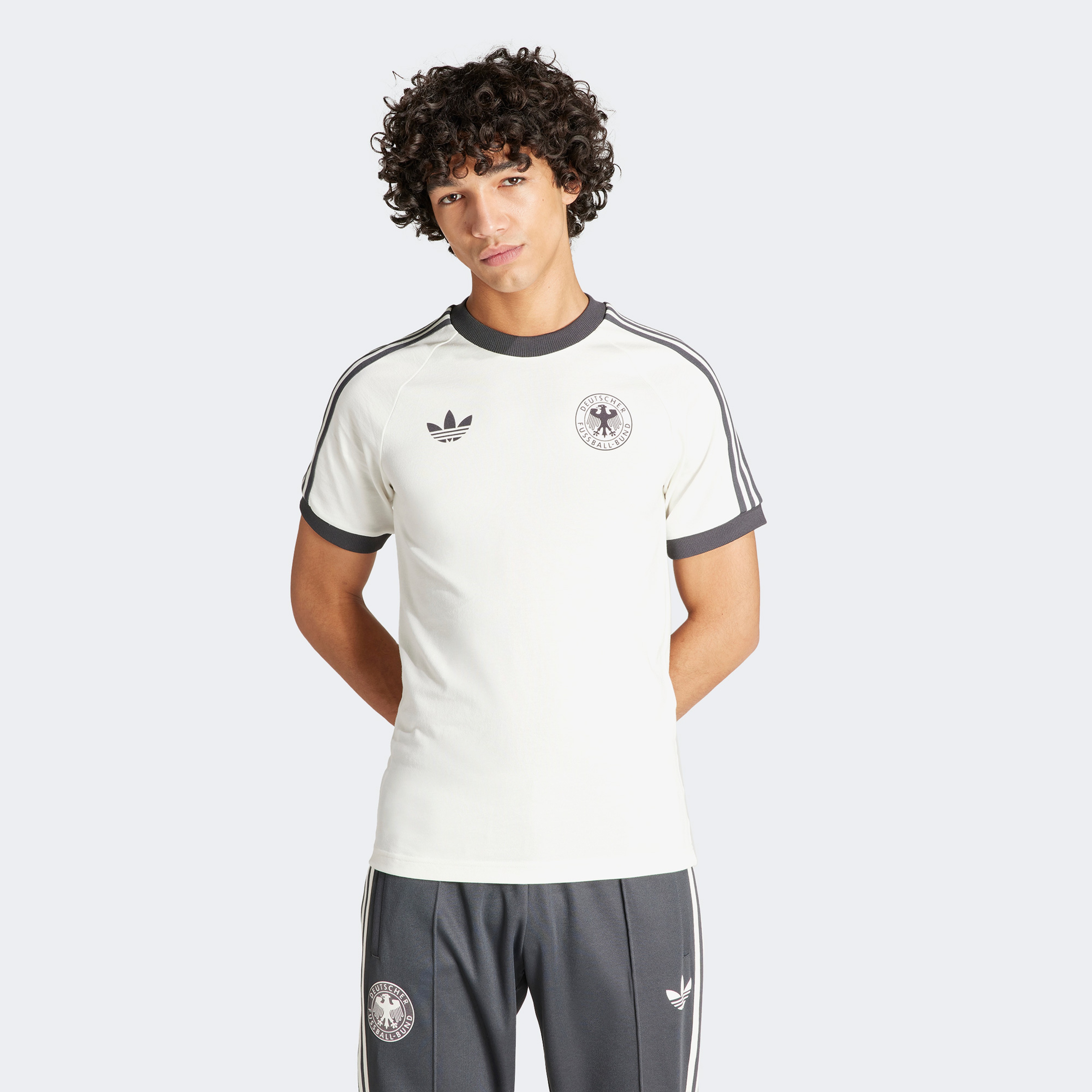 adidas DFB Originals 3-Stripes Erkek Beyaz T-Shirt