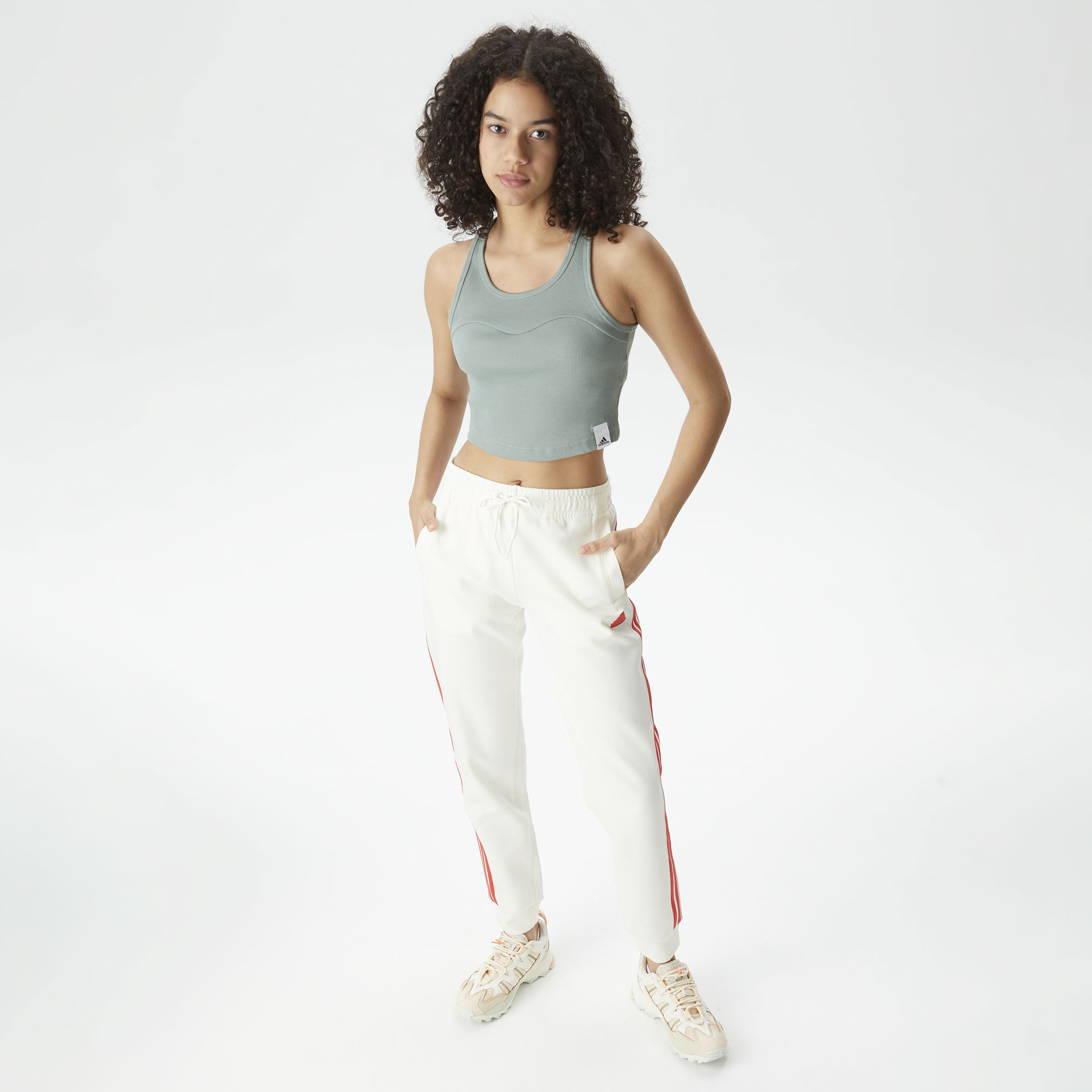 adidas 3-Stripes REG Kadın Beyaz Eşofman Altı