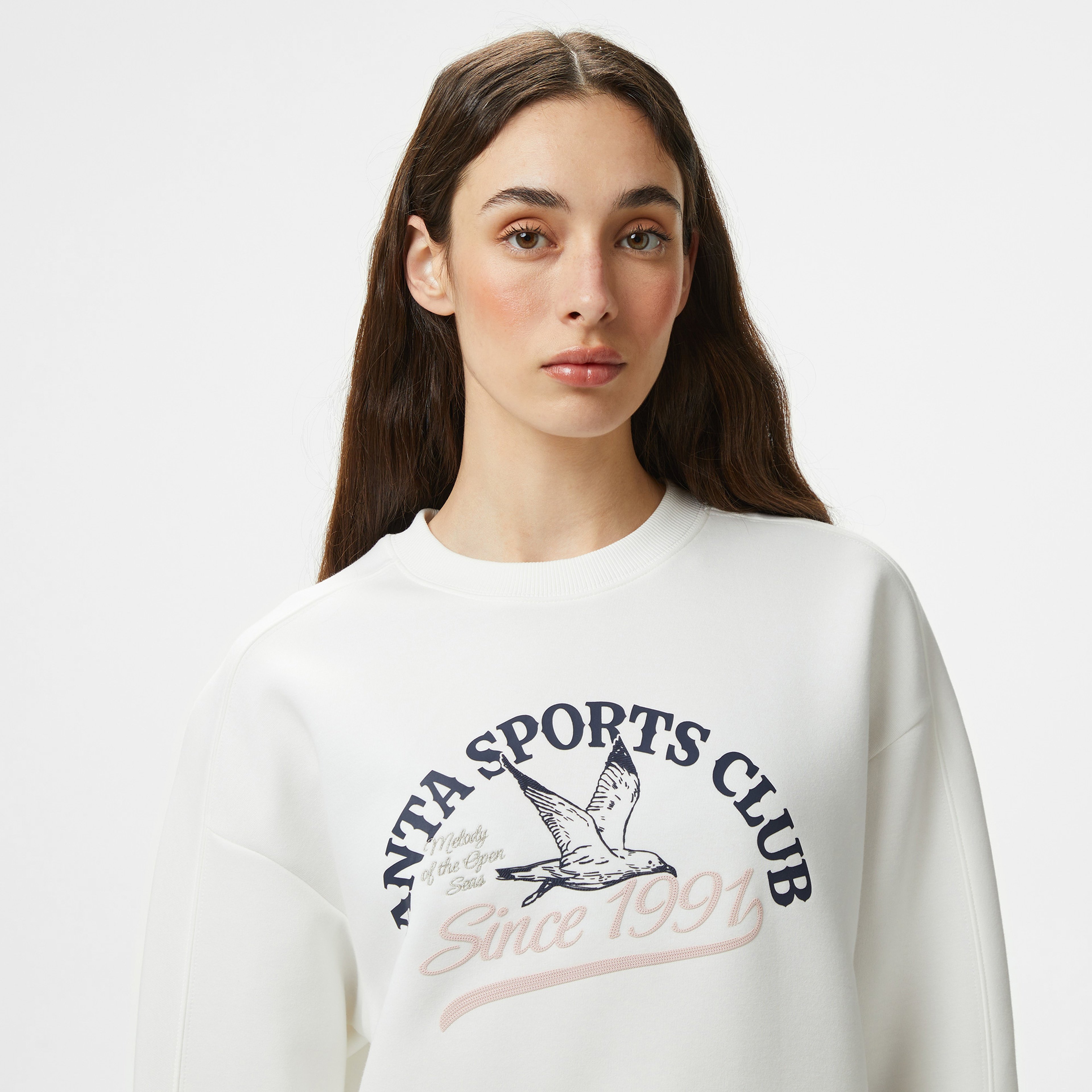 Anta Sports Club Kadın Beyaz Hoodie