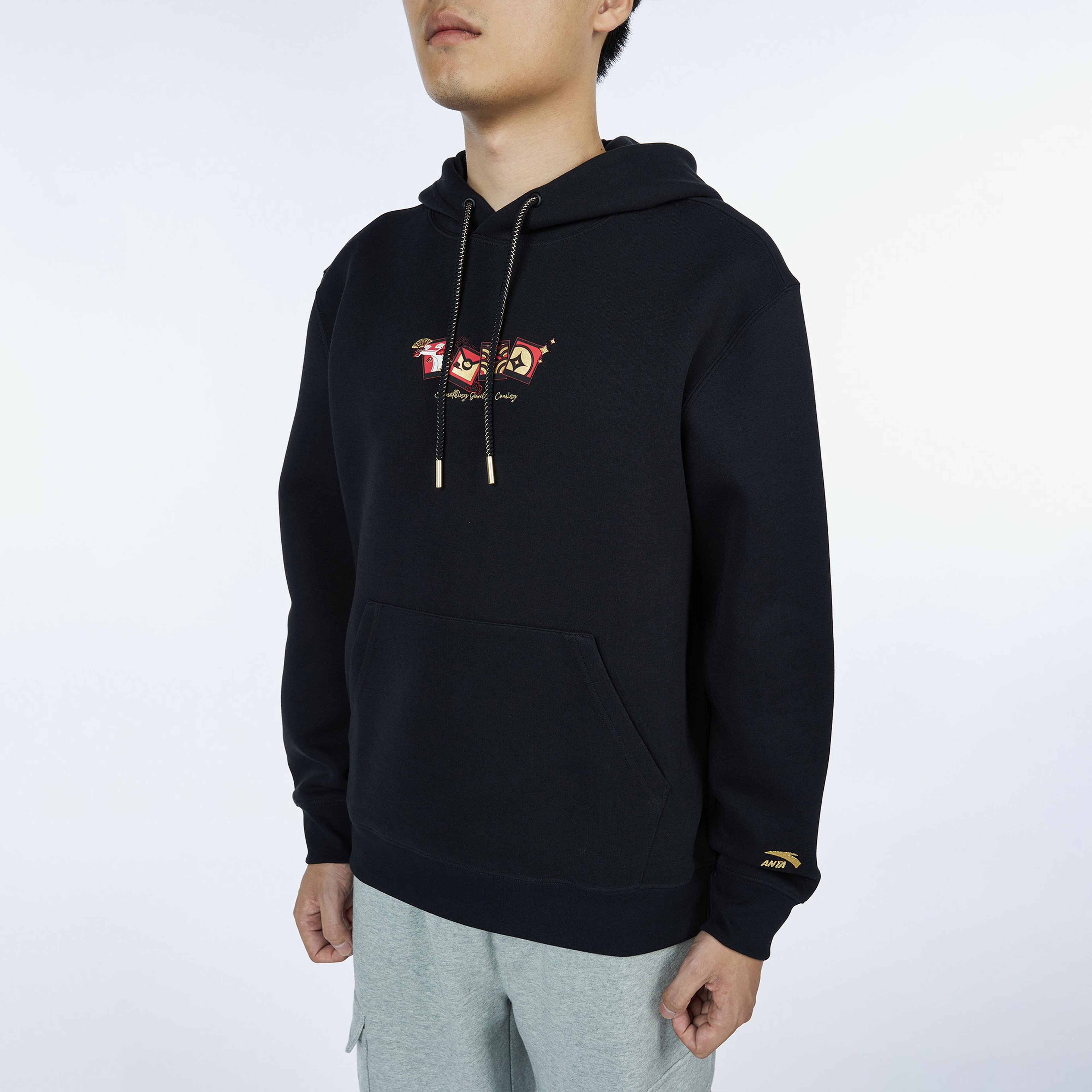 Anta CNY Good Luck Erkek Siyah Hoodie