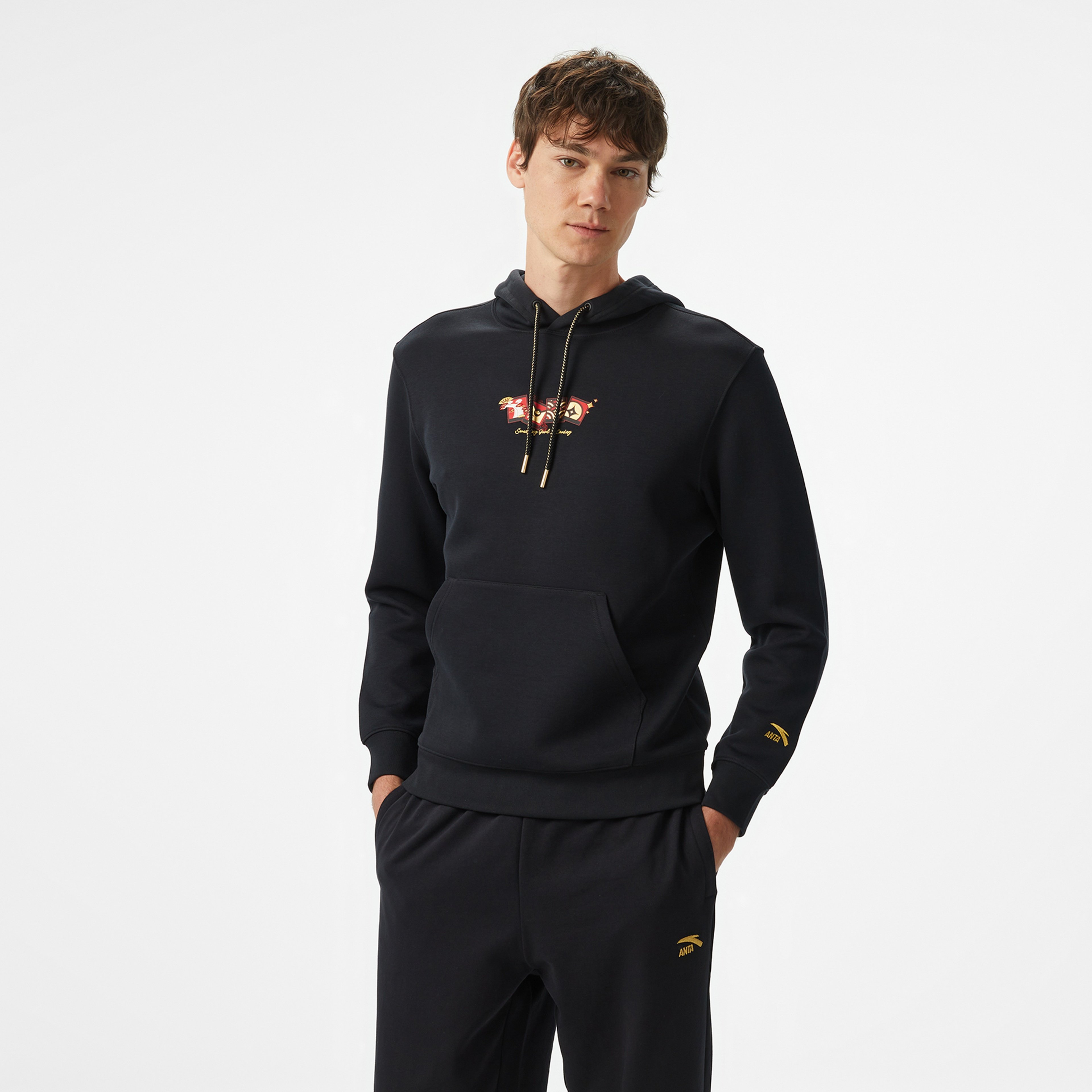 Anta CNY Good Luck Erkek Siyah Hoodie