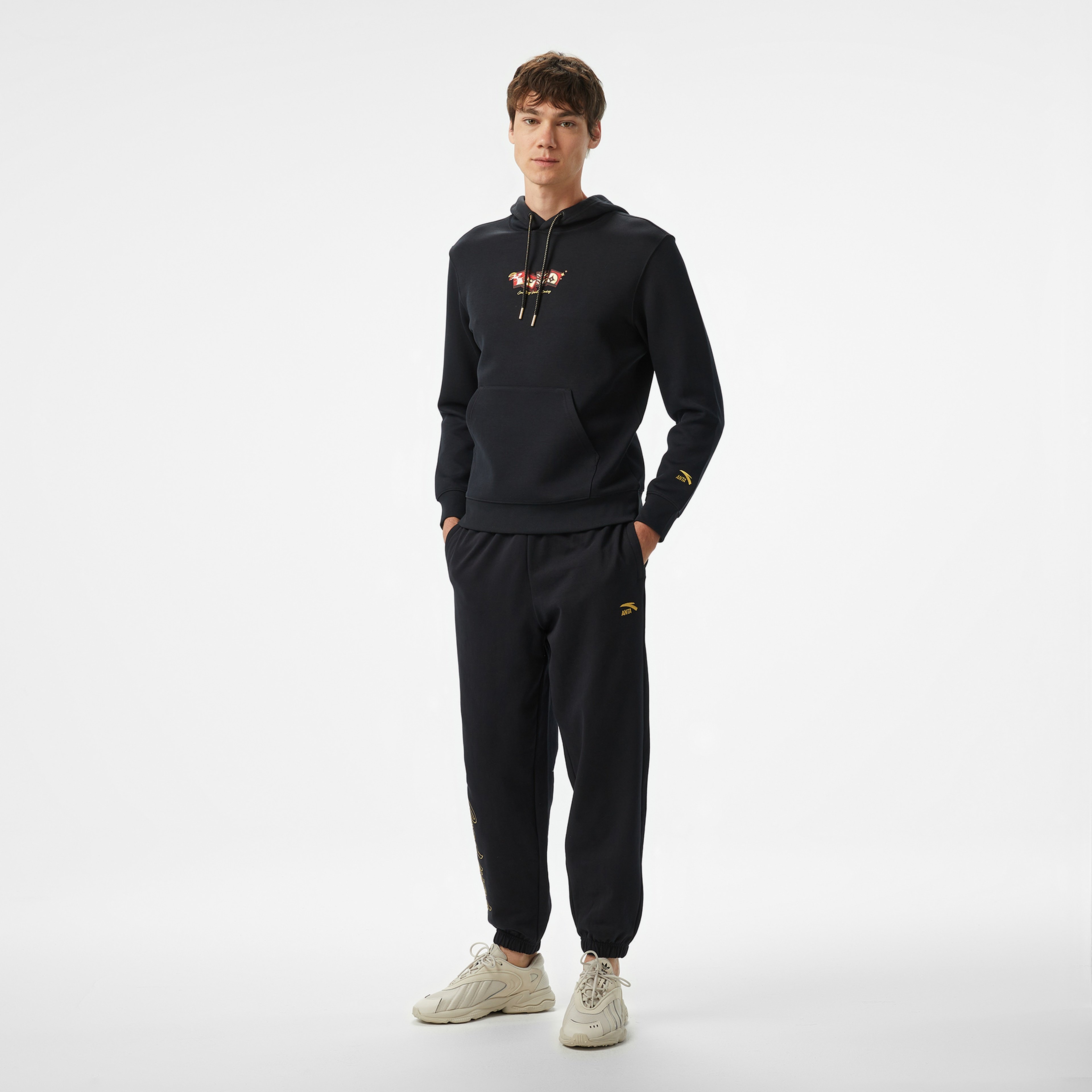 Anta CNY Good Luck Erkek Siyah Hoodie