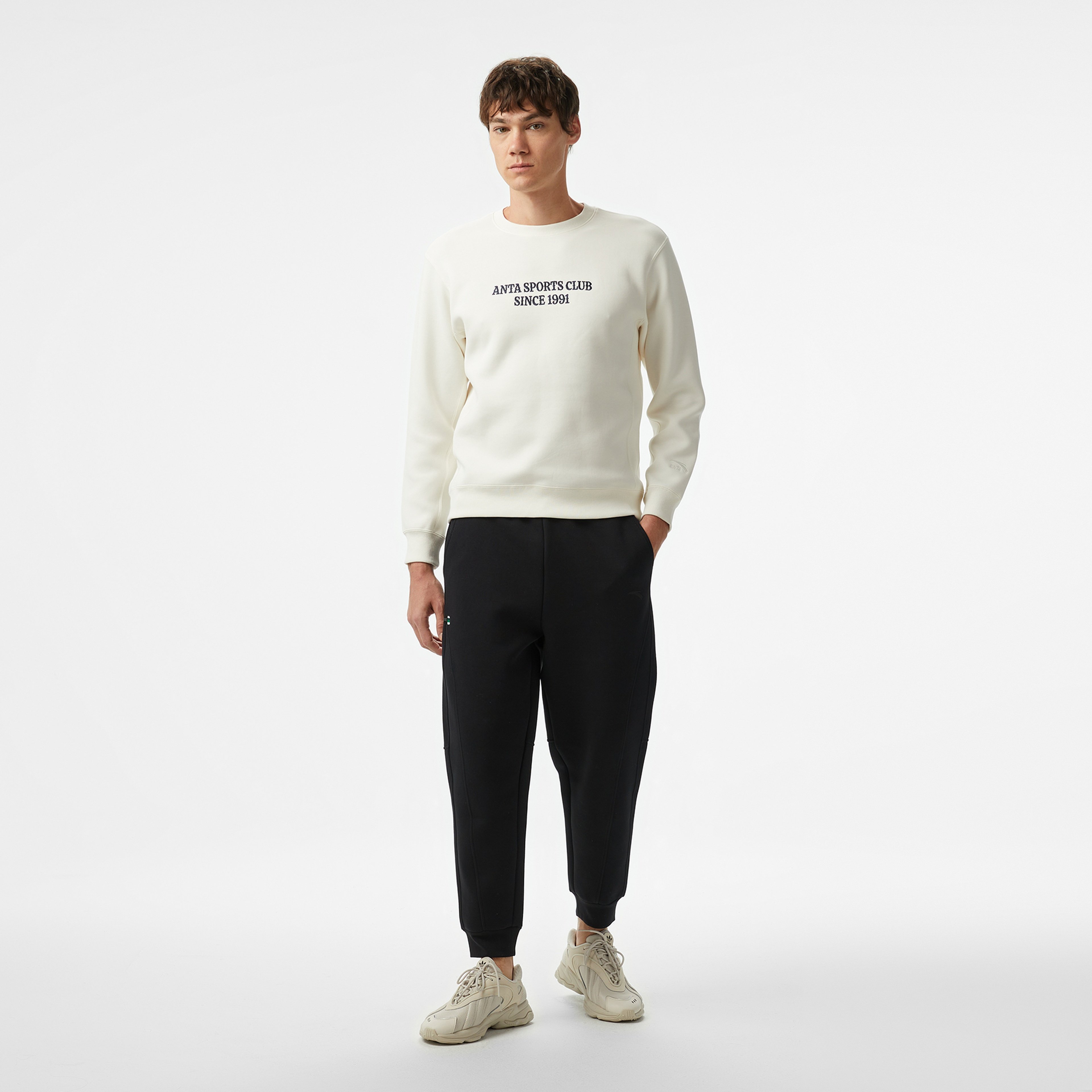 Anta Iconic Knit Erkek Siyah Eşofman Altı