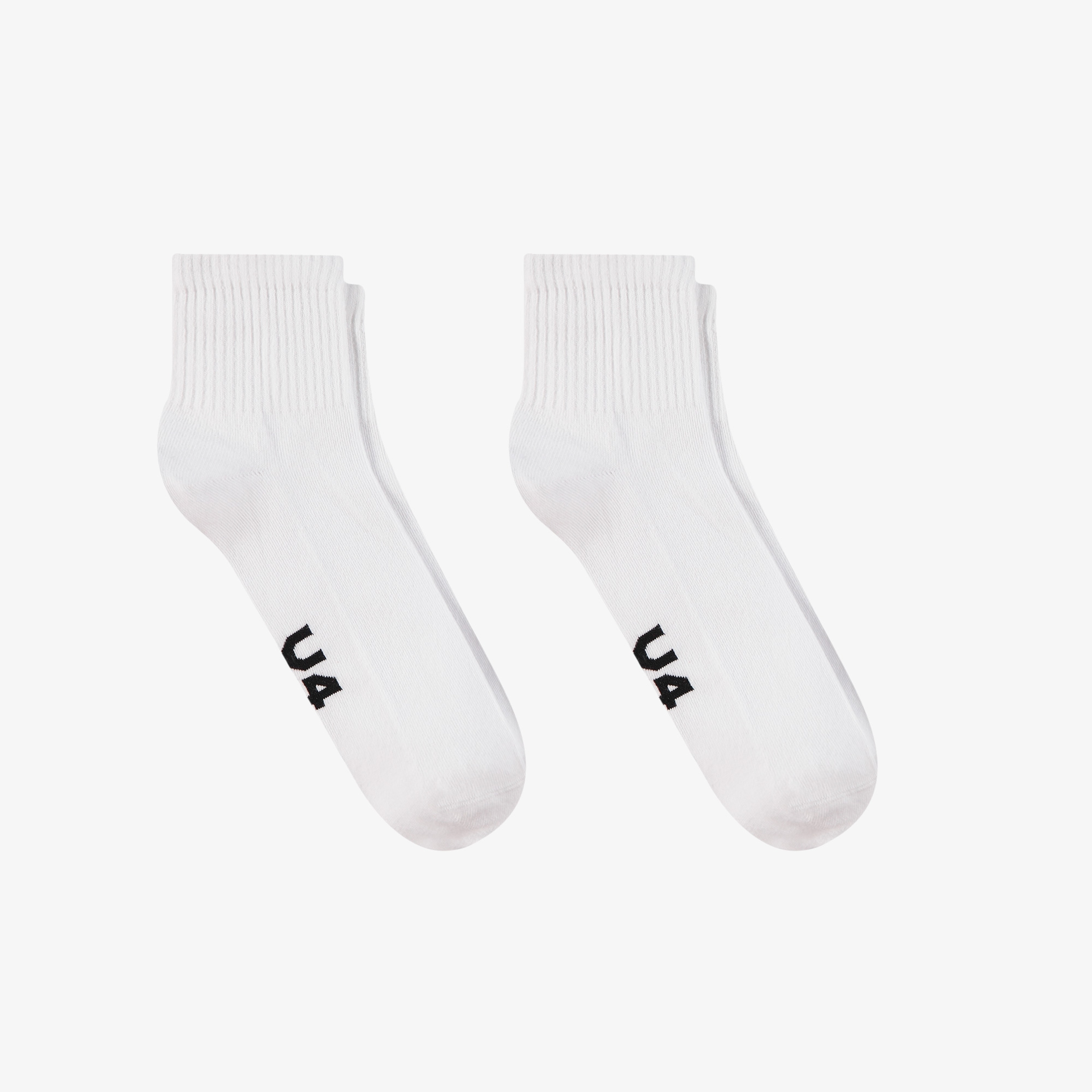 UNITED4 Unisex 2'li Beyaz Soket Çorap