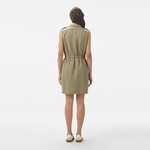 Kadın Classic Fit Kolsuz Haki Elbise
