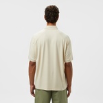 Erkek Oversize Fit Yarım Fermuarlı Bej Polo