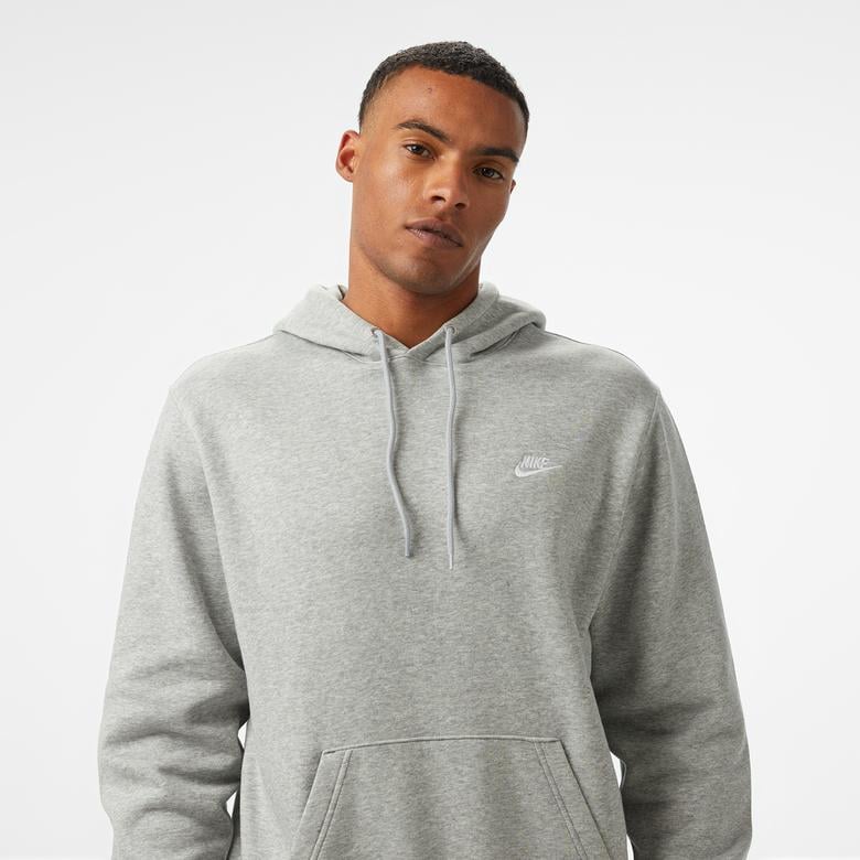 Nike Club Pullover Fleece Erkek Gri Sweatshirt