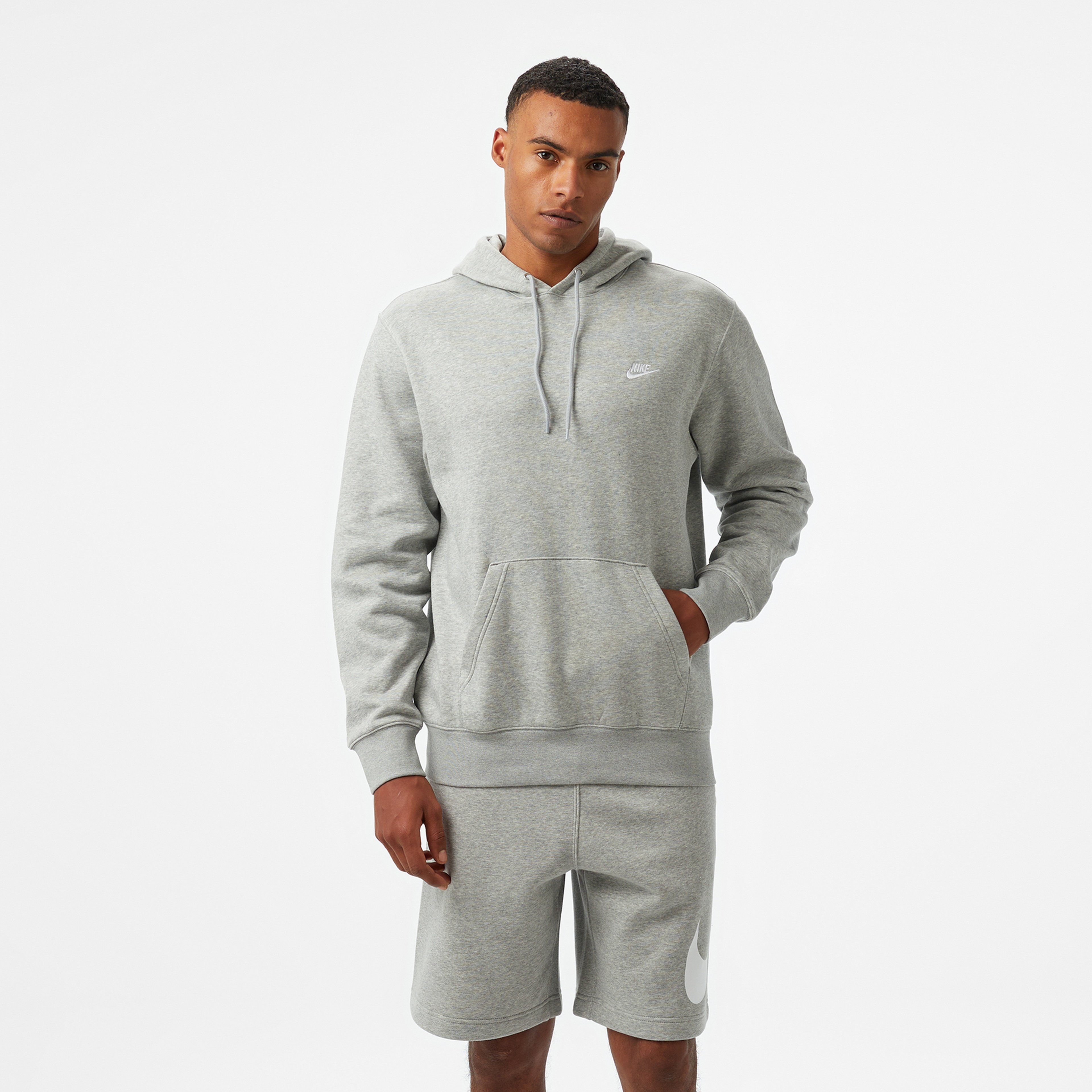 Nike Club Pullover Fleece Erkek Gri Sweatshirt