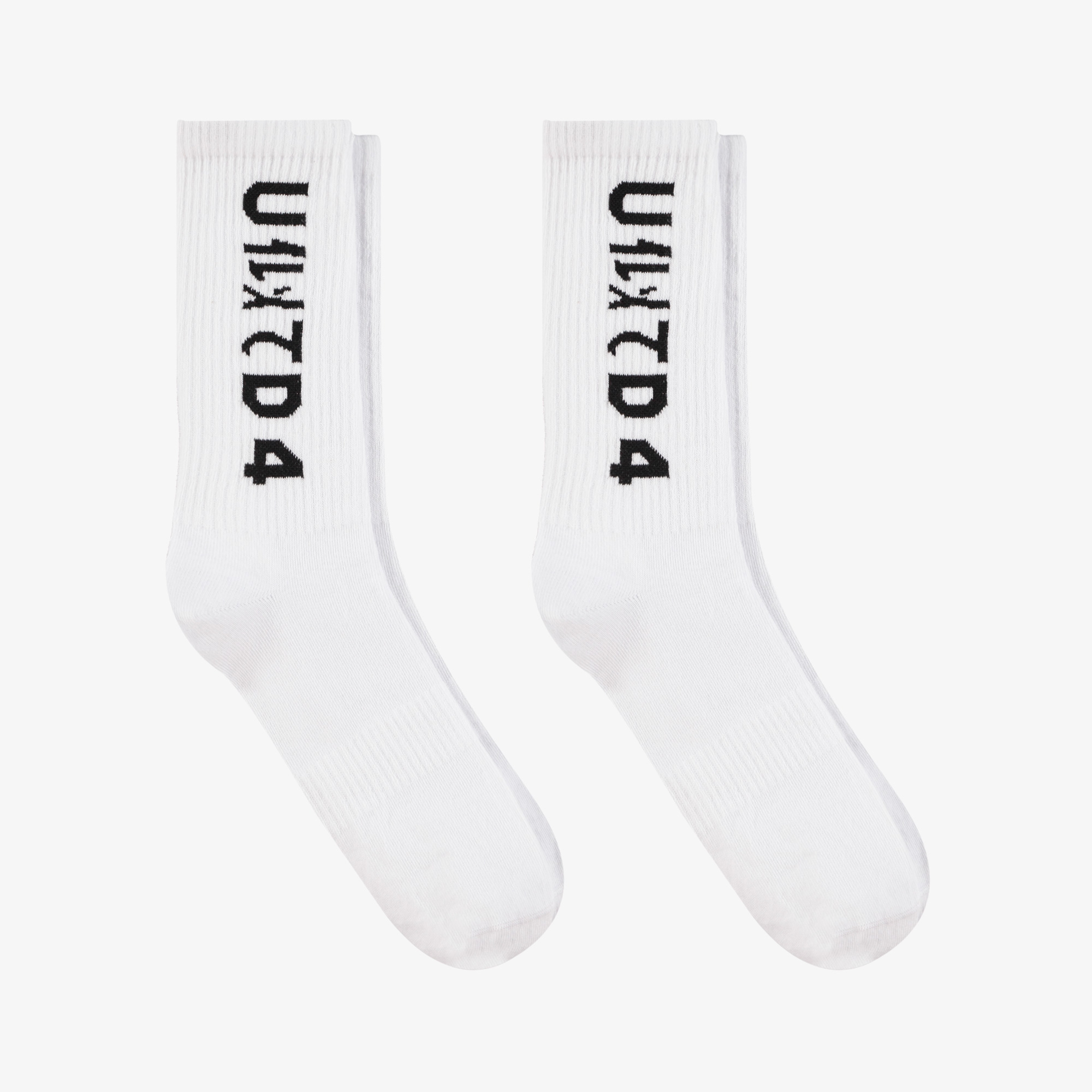 UNITED4 Unisex Beyaz 2'li Çorap