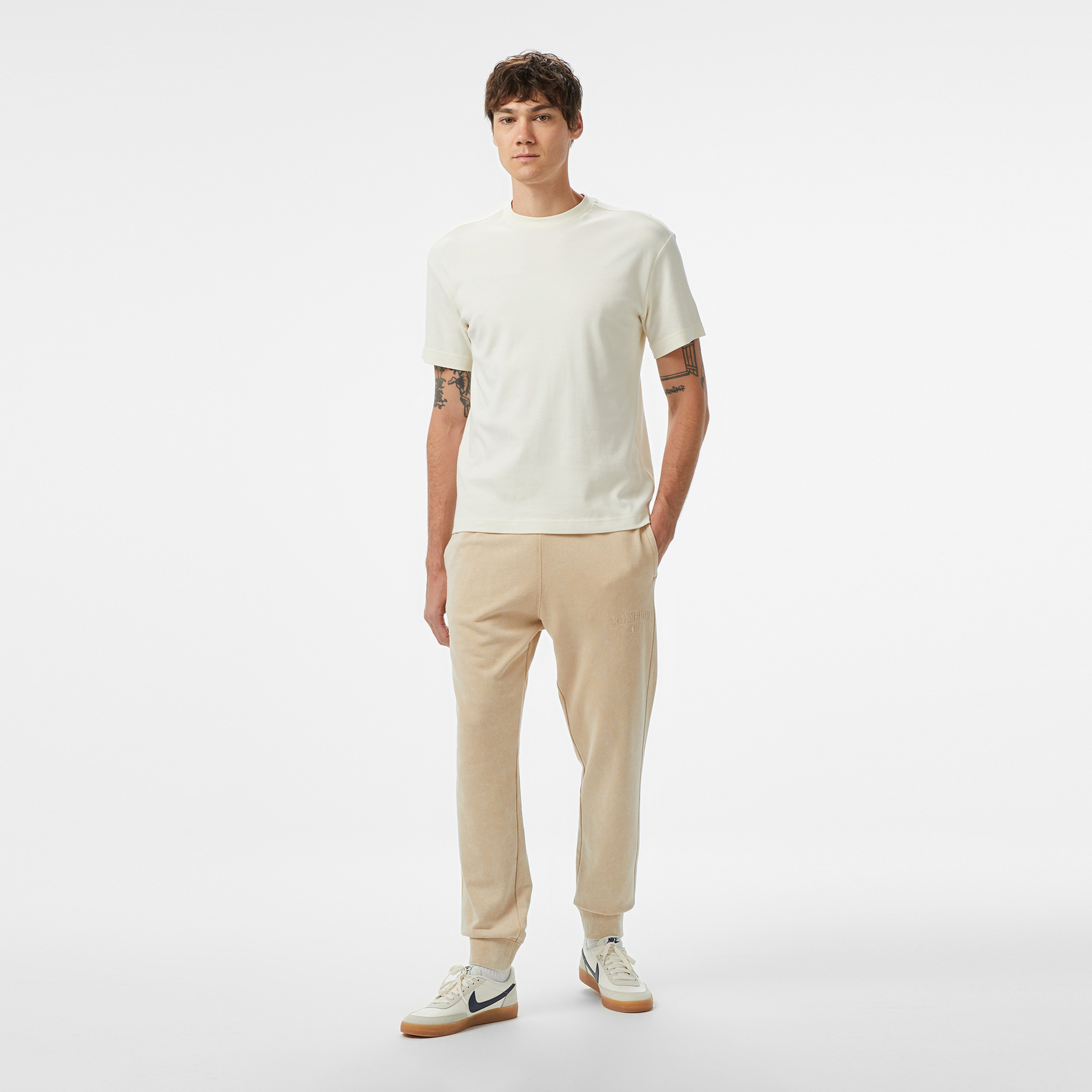 Champion Rib Cuff Erkek Bej Eşofman Altı