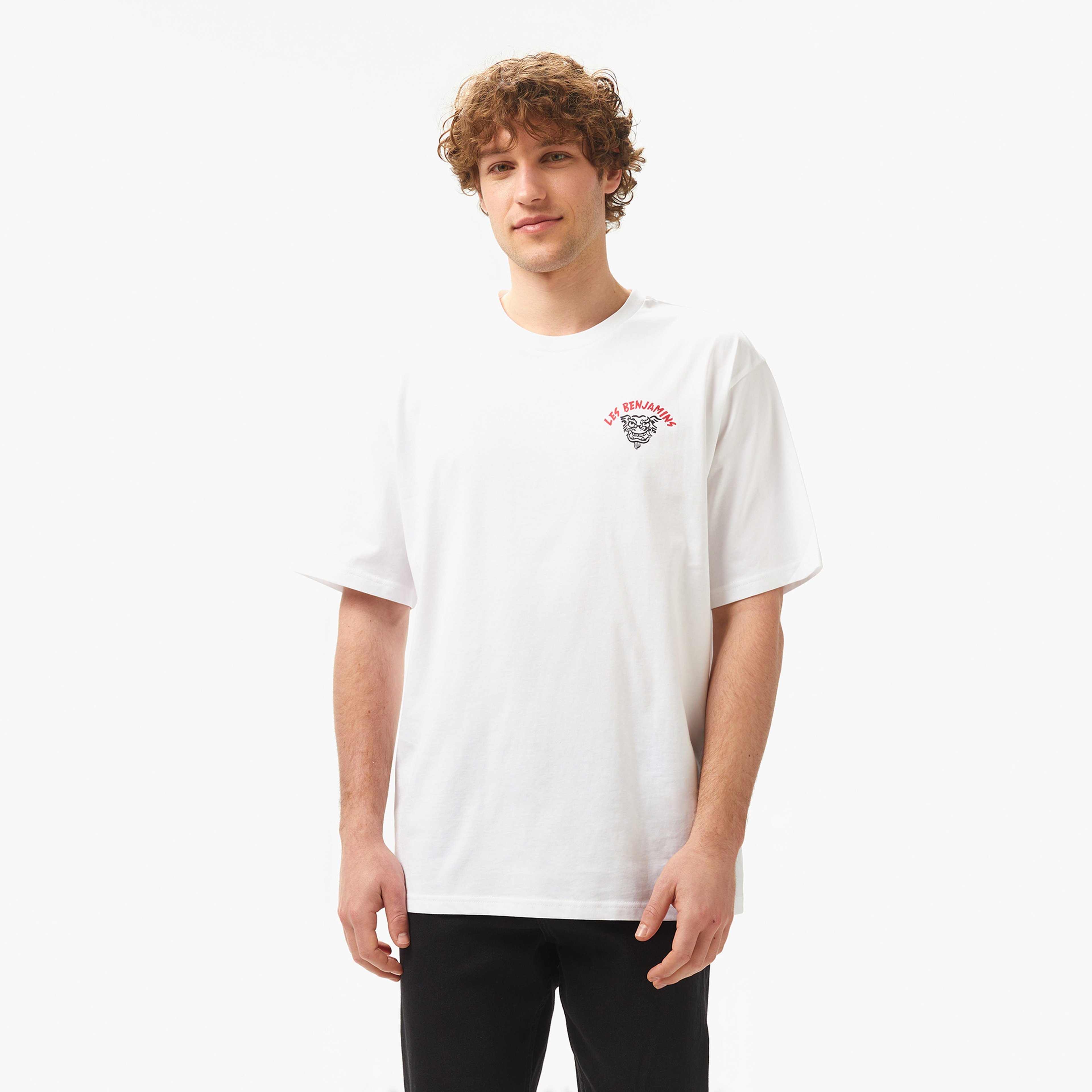 Les Benjamins Relaxed 031 Erkek Beyaz T-Shirt