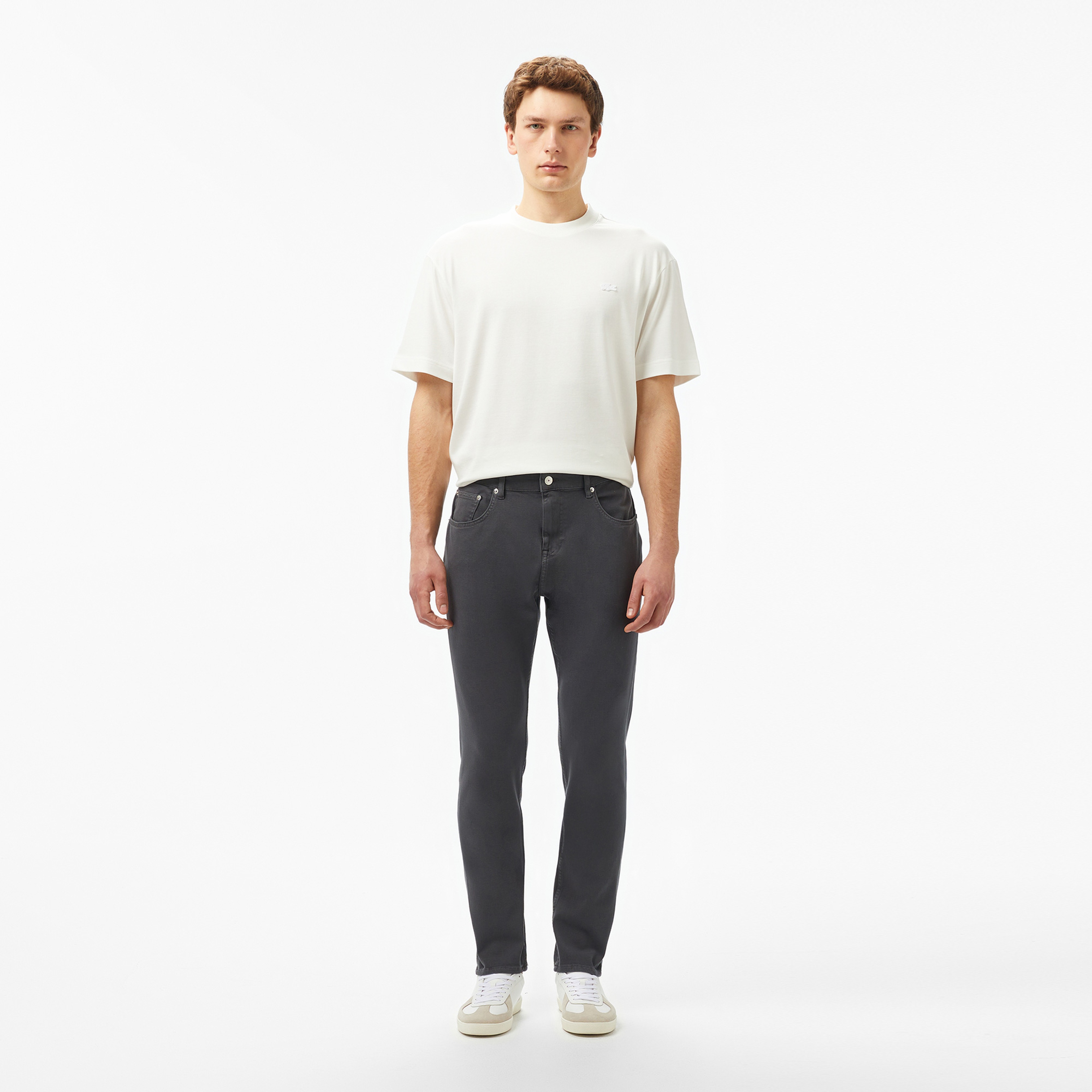 Lacoste Erkek Slim Fit Gri Jean Pantolon