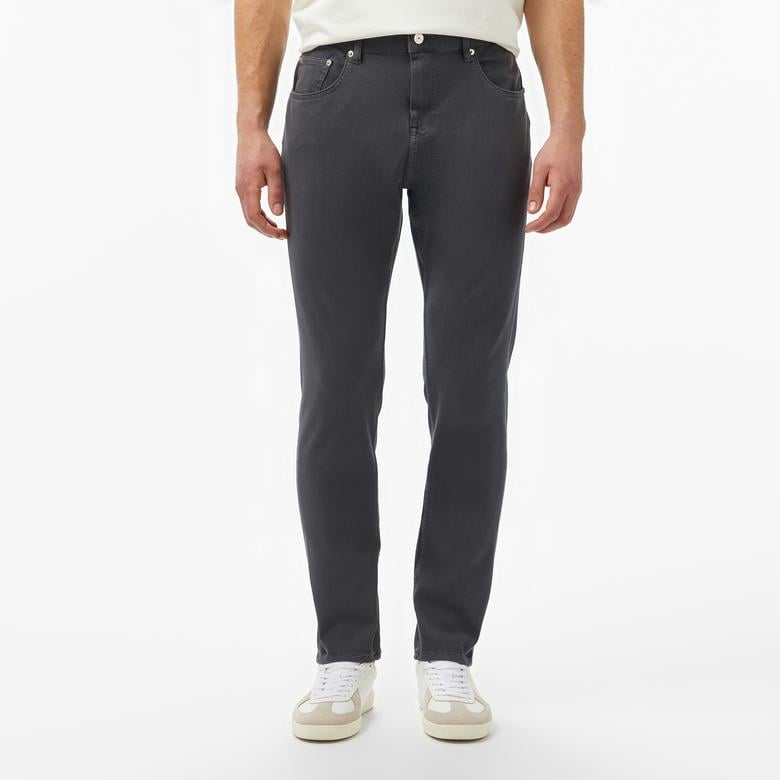 Erkek Slim Fit Gri Jean Pantolon