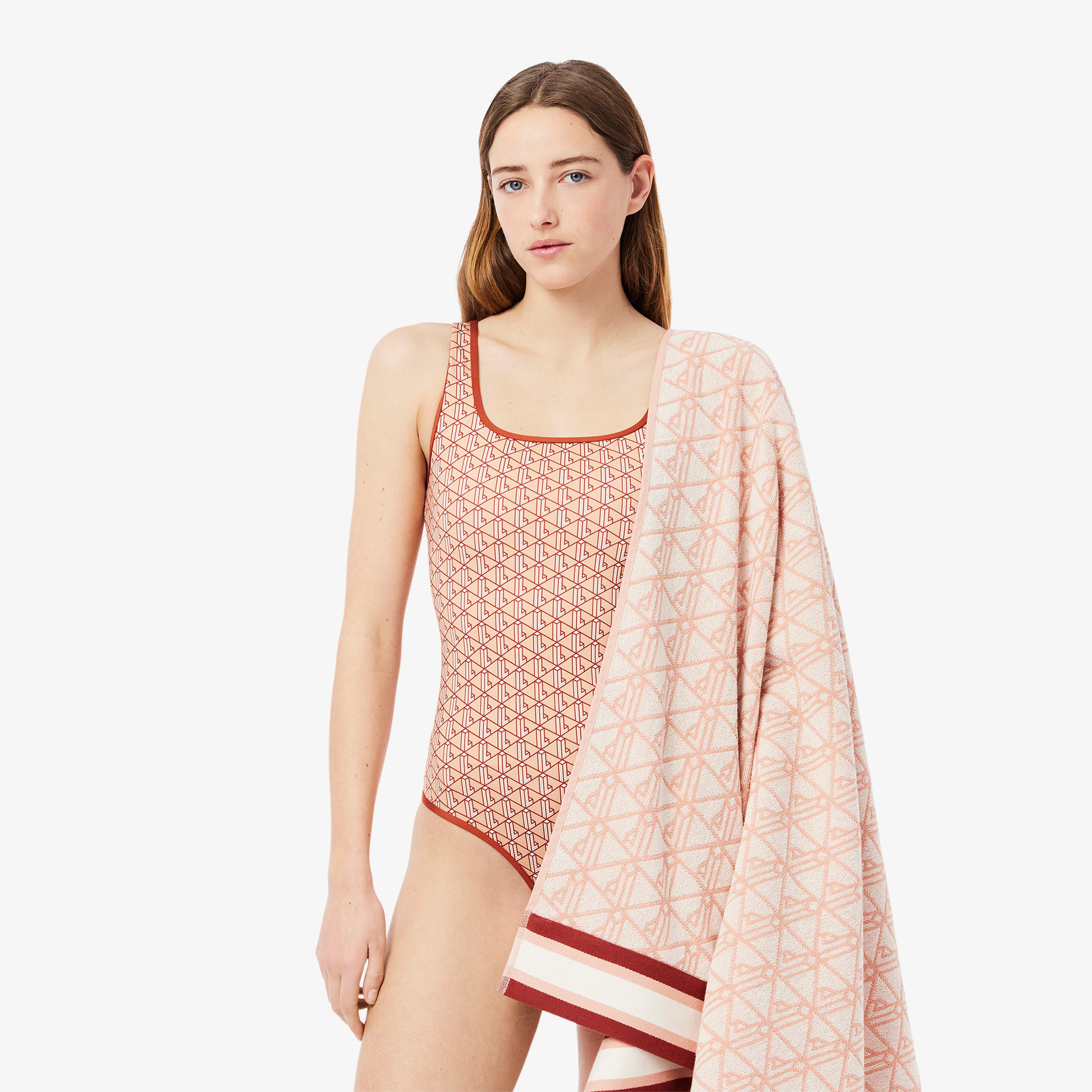 Unisex Monogram Pembe Plaj Havlusu