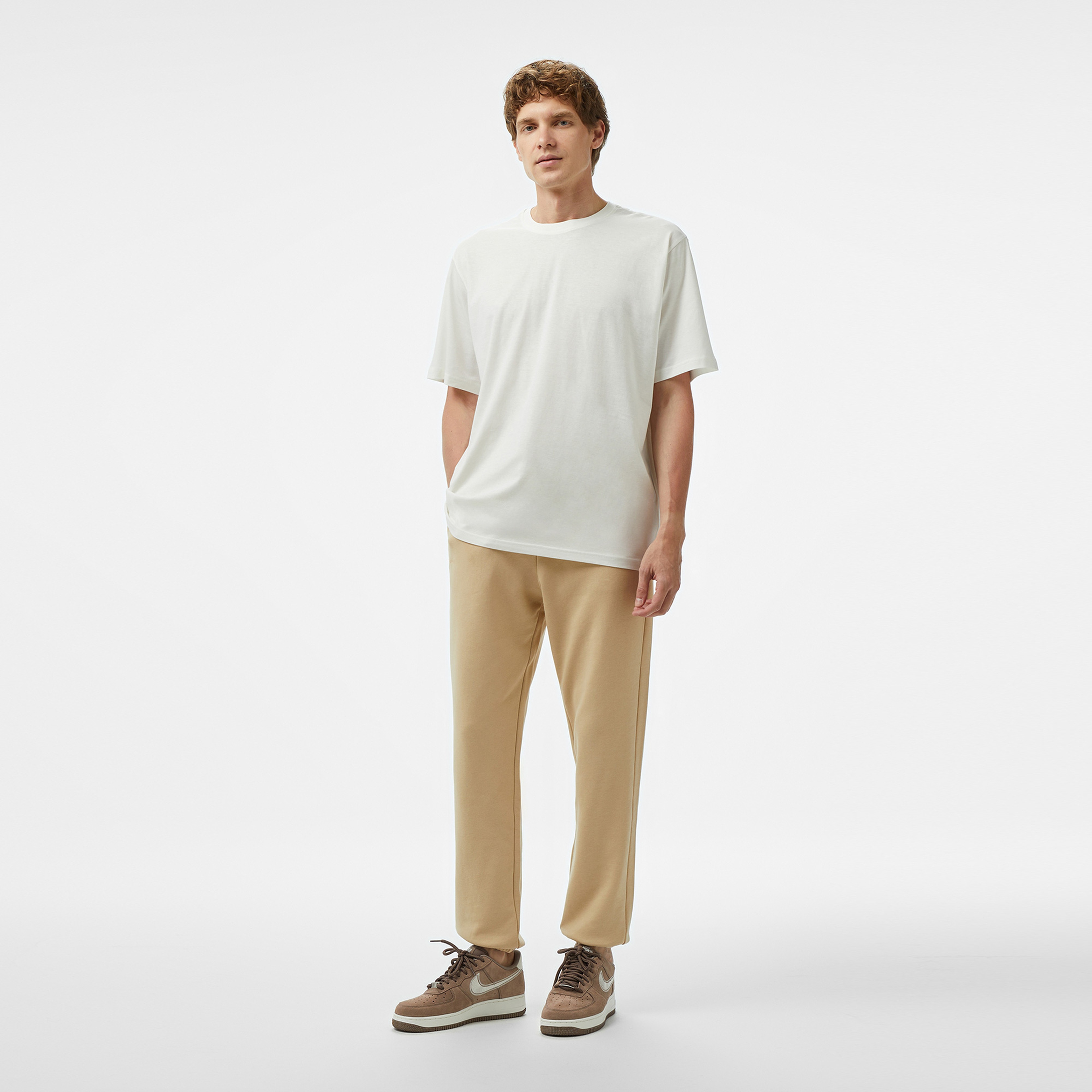 Champion Elastic Cuff Erkek Bej Eşofman Altı