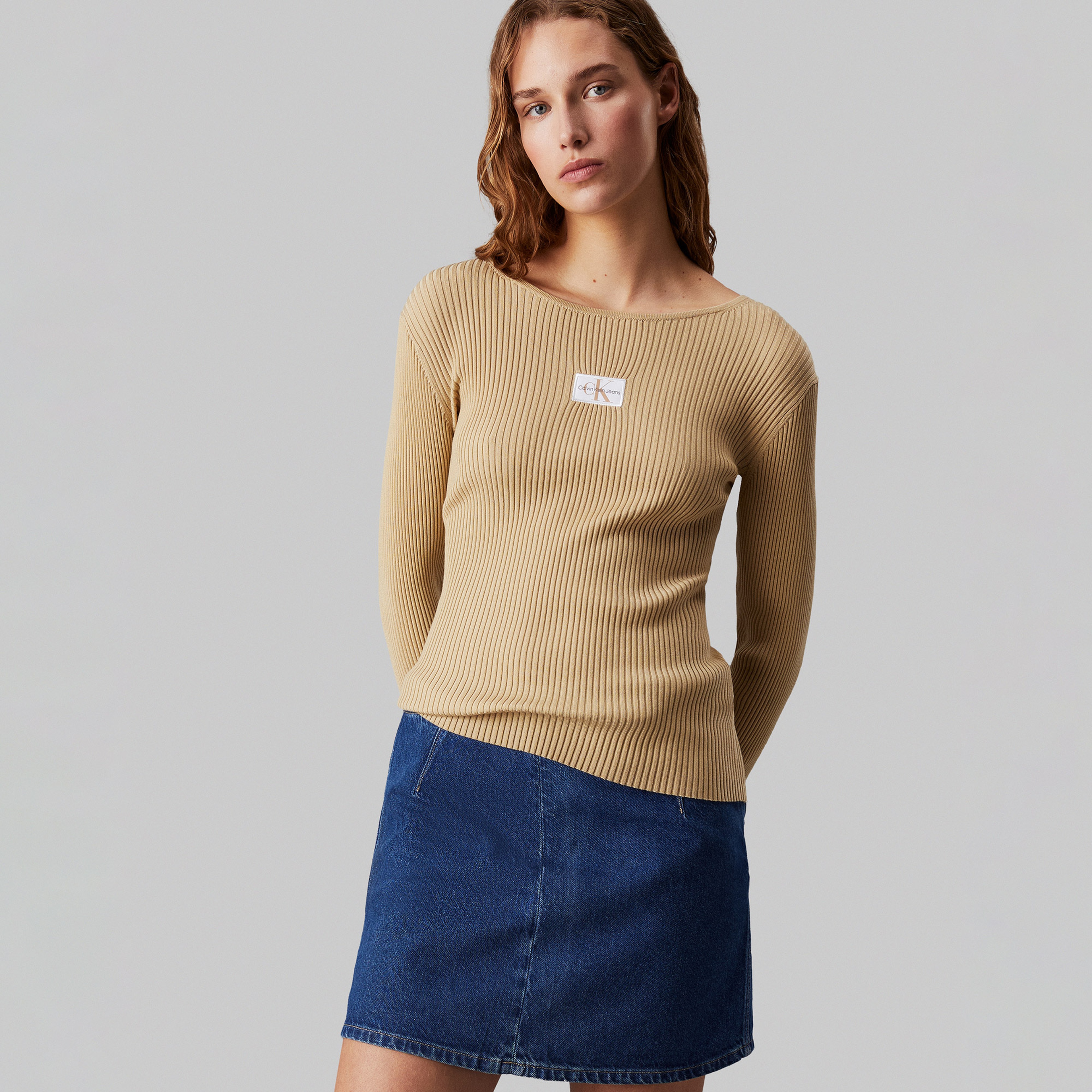 Calvin Klein Jeans Kadın Haki Triko