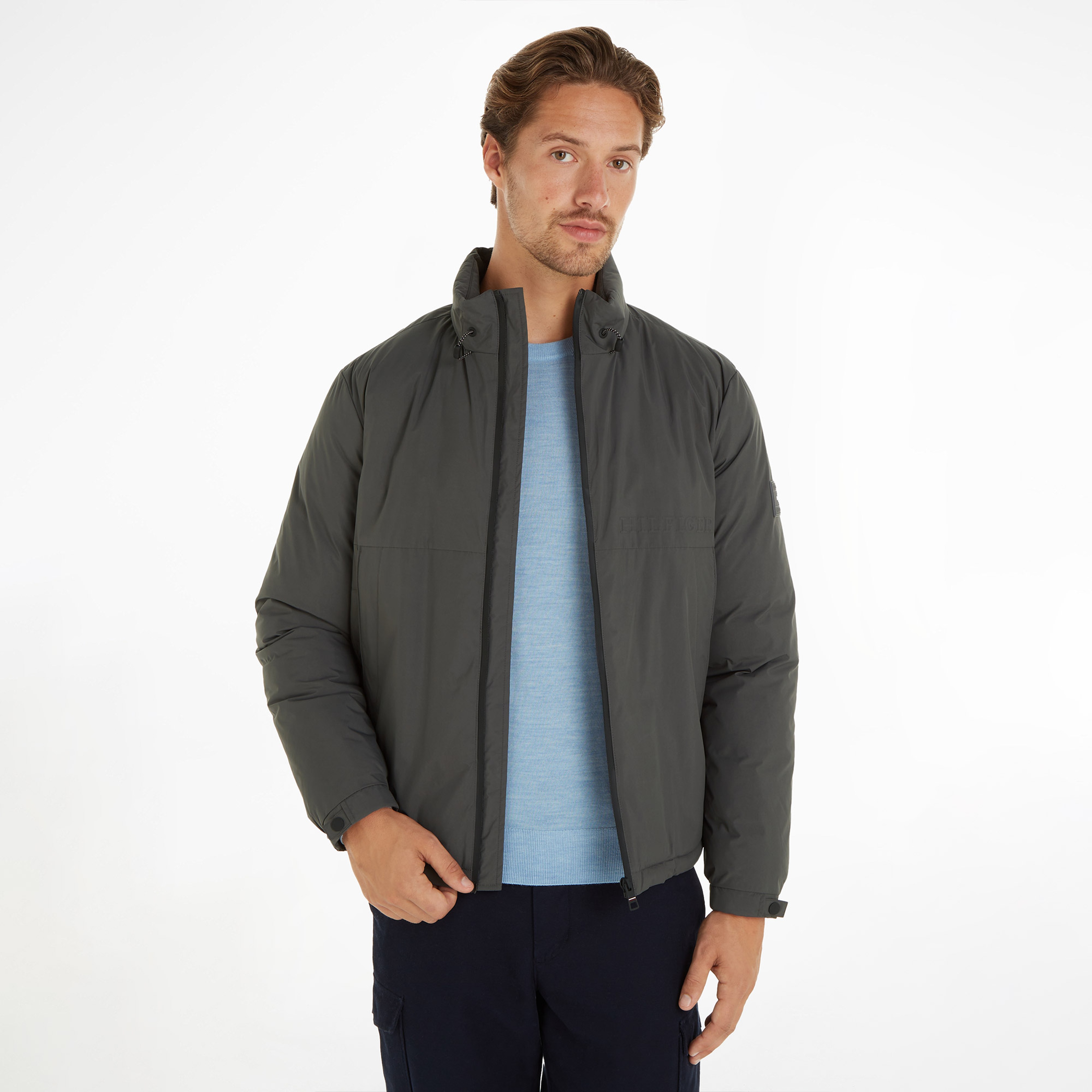 Tommy Hilfiger Erkek Gri Mont