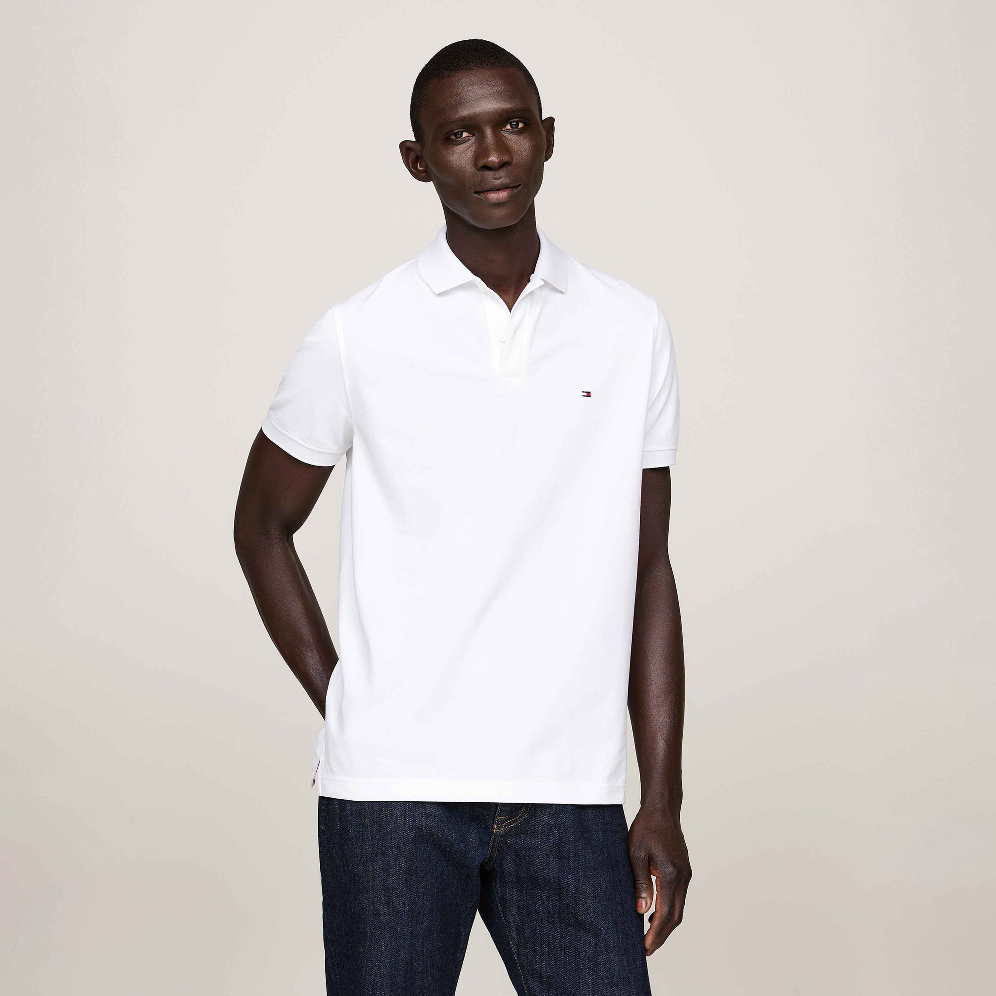 Tommy Hilfiger Erkek Beyaz Polo