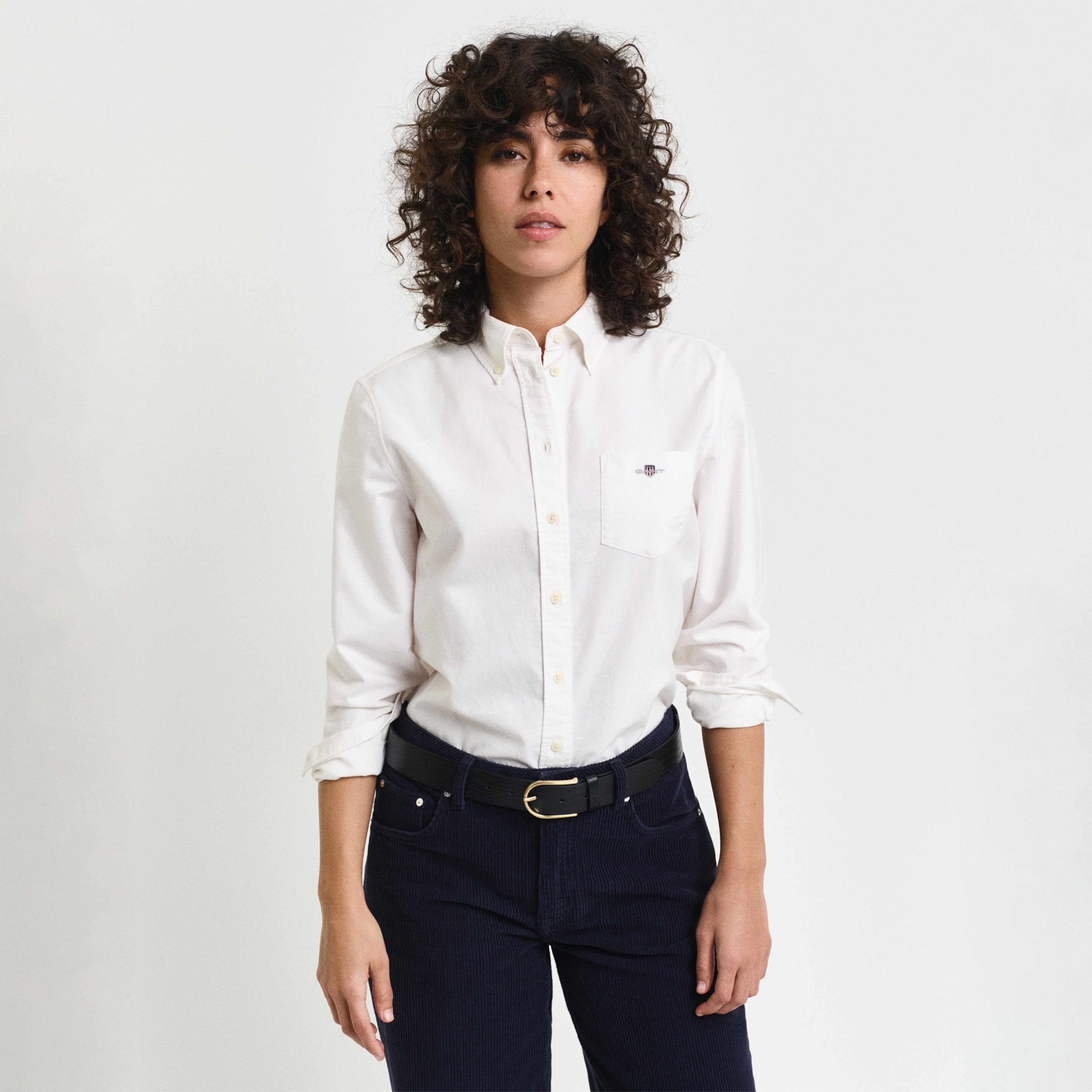 GANT Kadın Beyaz Regular Fit Düğmeli Yaka Oxford Gömlek