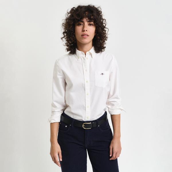 GANT Kadın Beyaz Regular Fit Düğmeli Yaka Oxford Gömlek