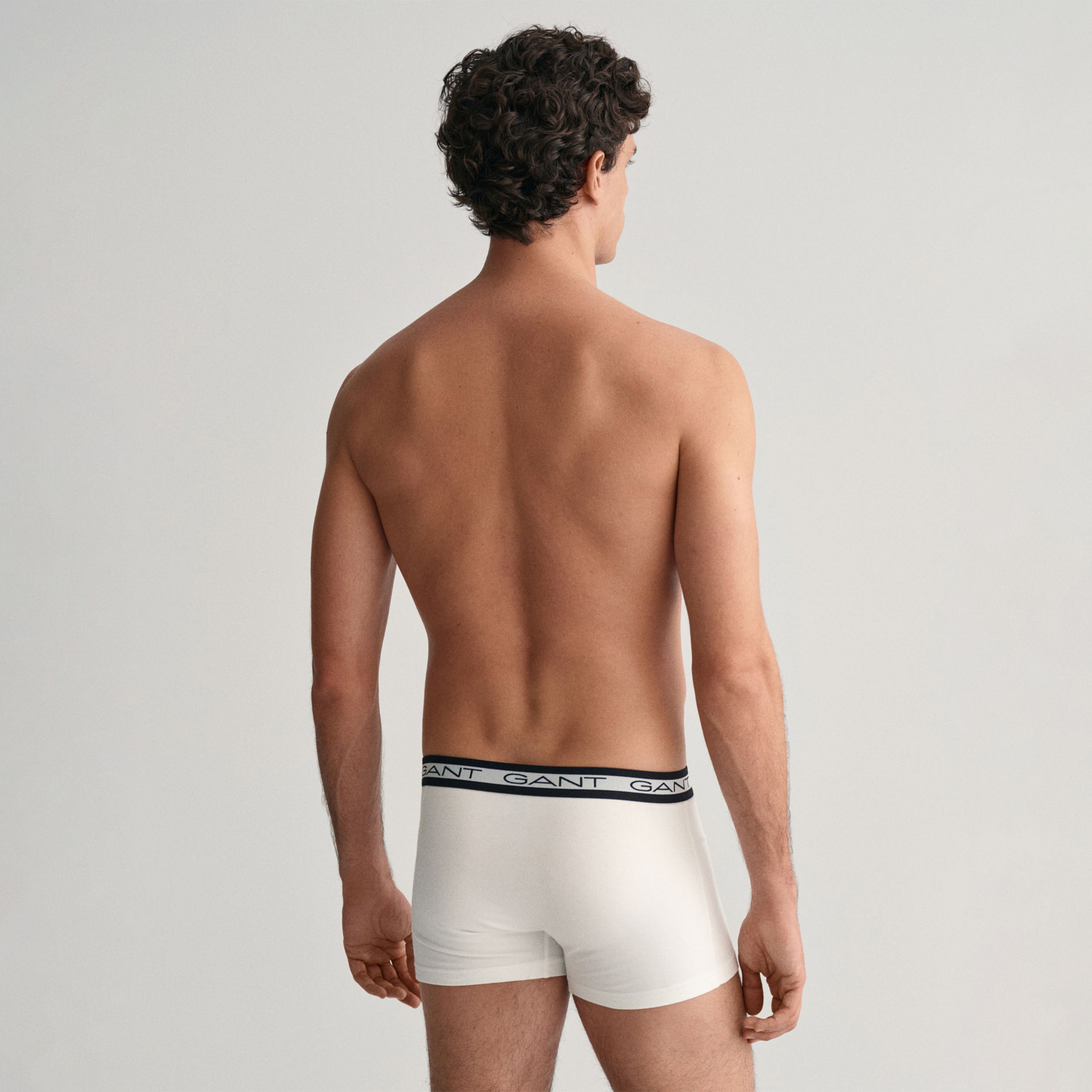 GANT Erkek Beyaz Slim Fit Logolu 3'lü Boxer