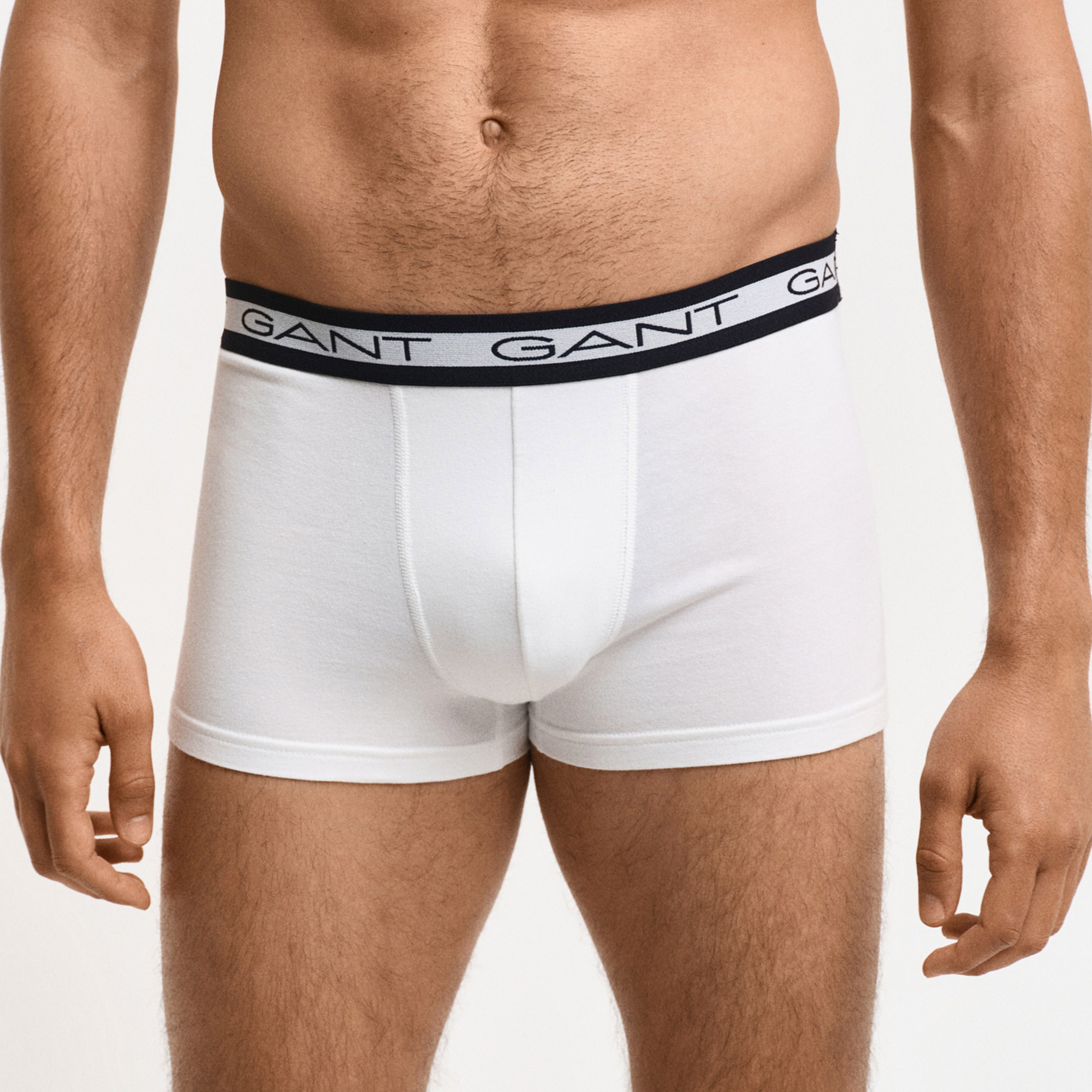 GANT Erkek Beyaz Slim Fit Logolu 3'lü Boxer
