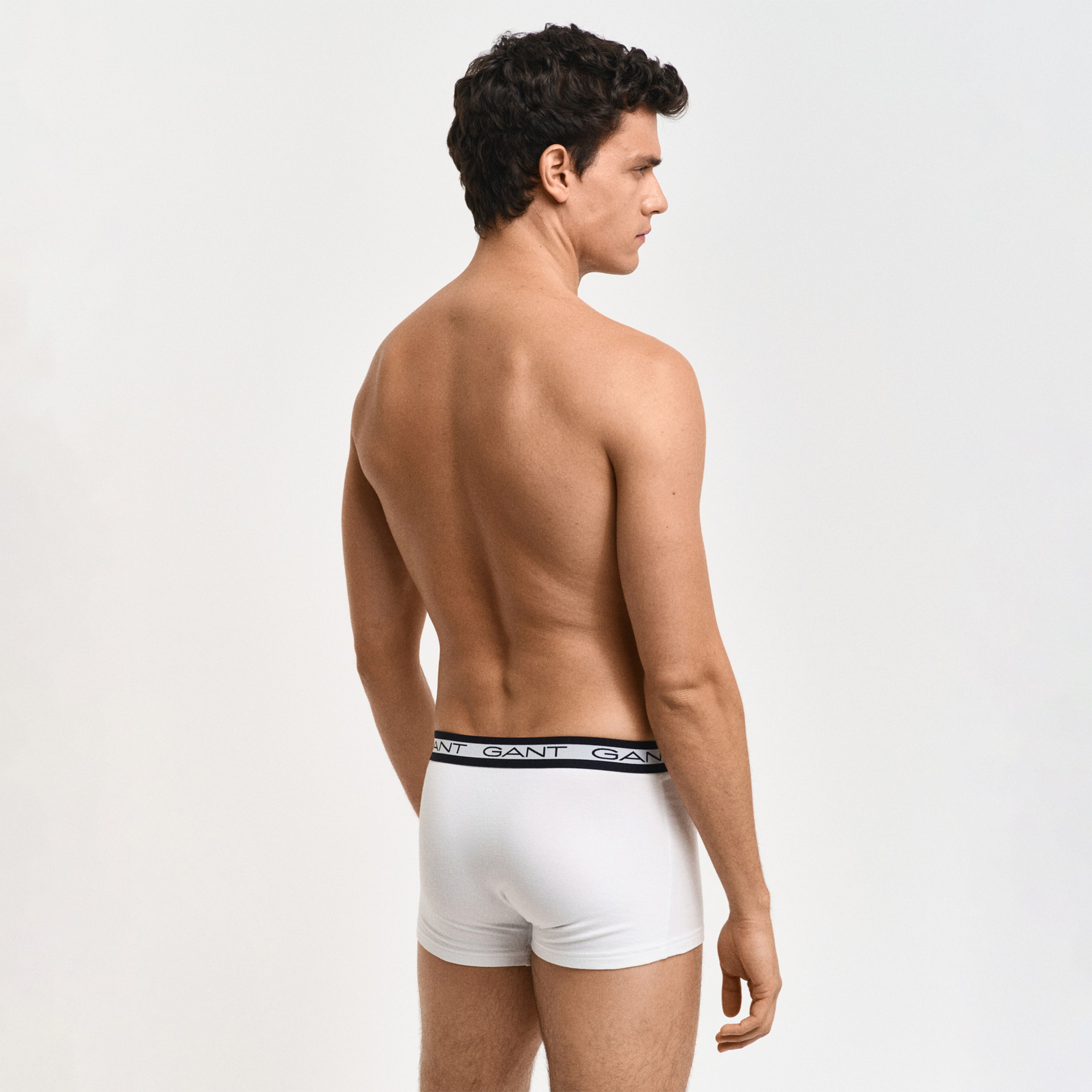 GANT Erkek Beyaz Slim Fit Logolu 3'lü Boxer