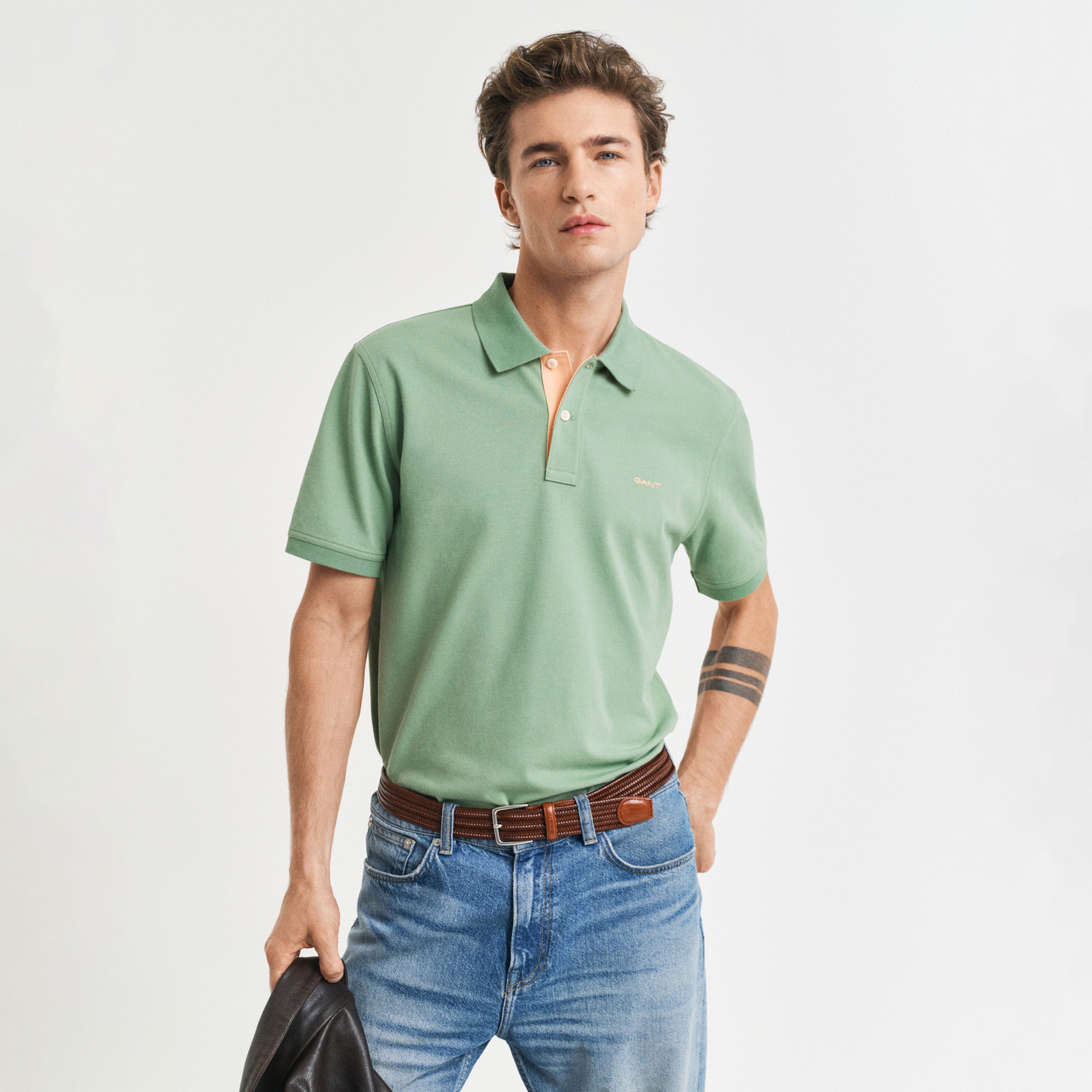 GANT Erkek Yeşil Regular Fit Polo
