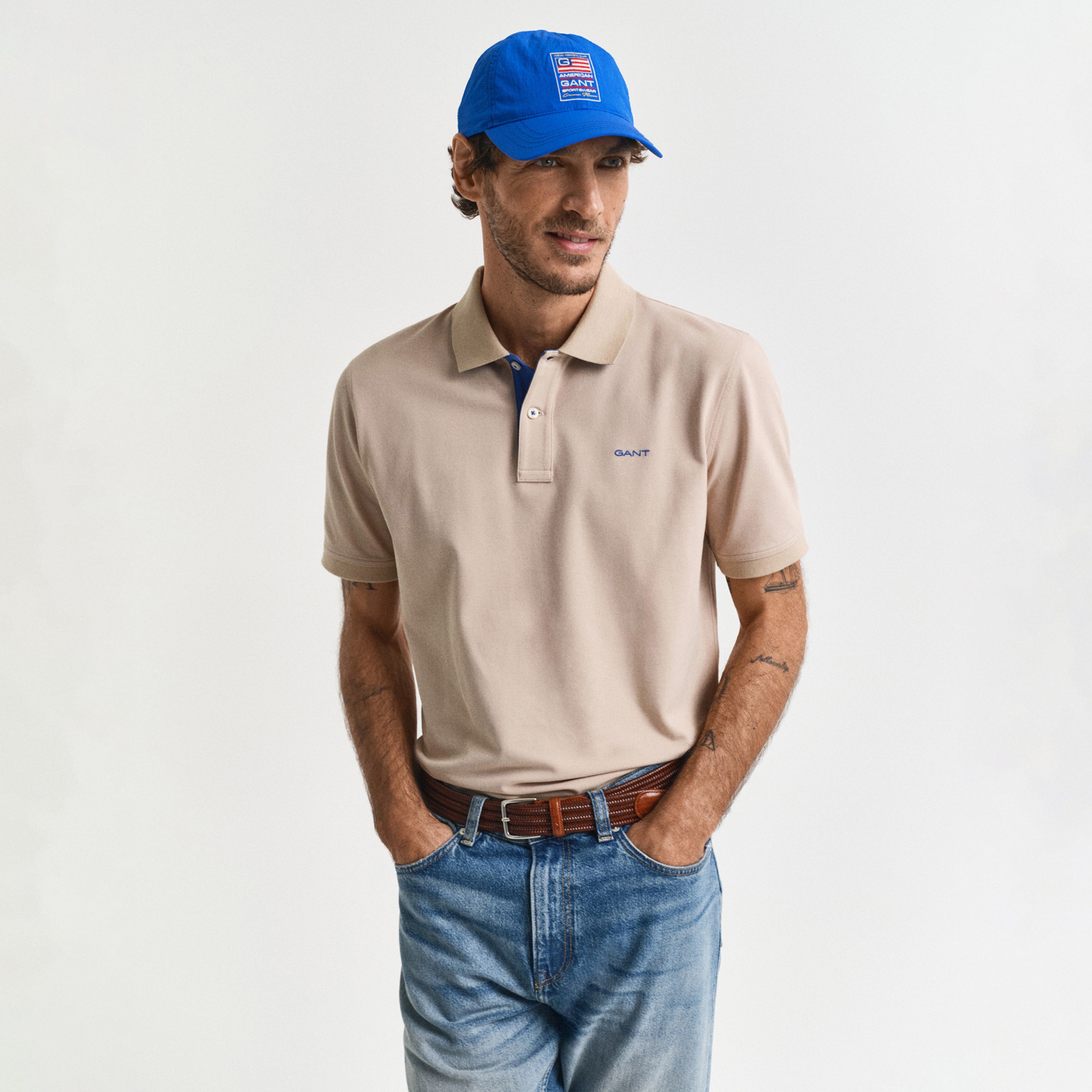 GANT Erkek Bej Regular Fit Polo