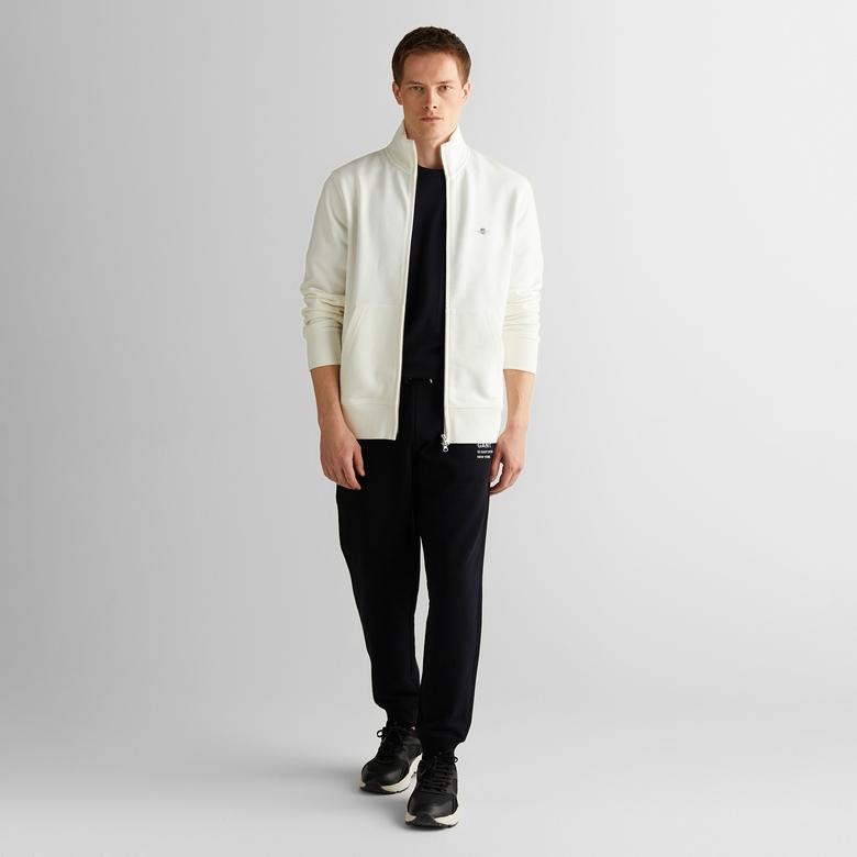 GANT Erkek Beyaz Regular Fit Fermuarlı Sweatshirt