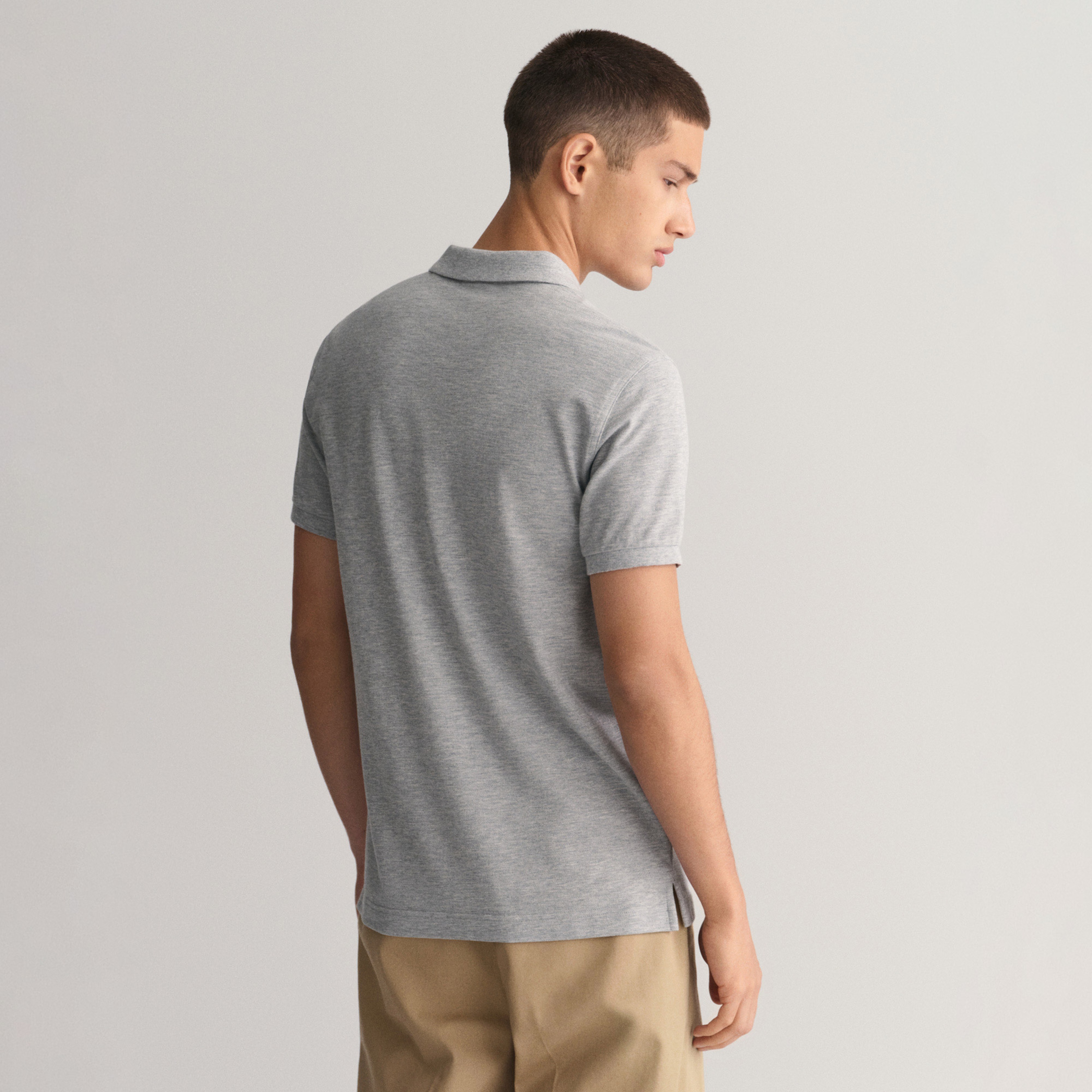 GANT Erkek Gri Slim Fit Polo