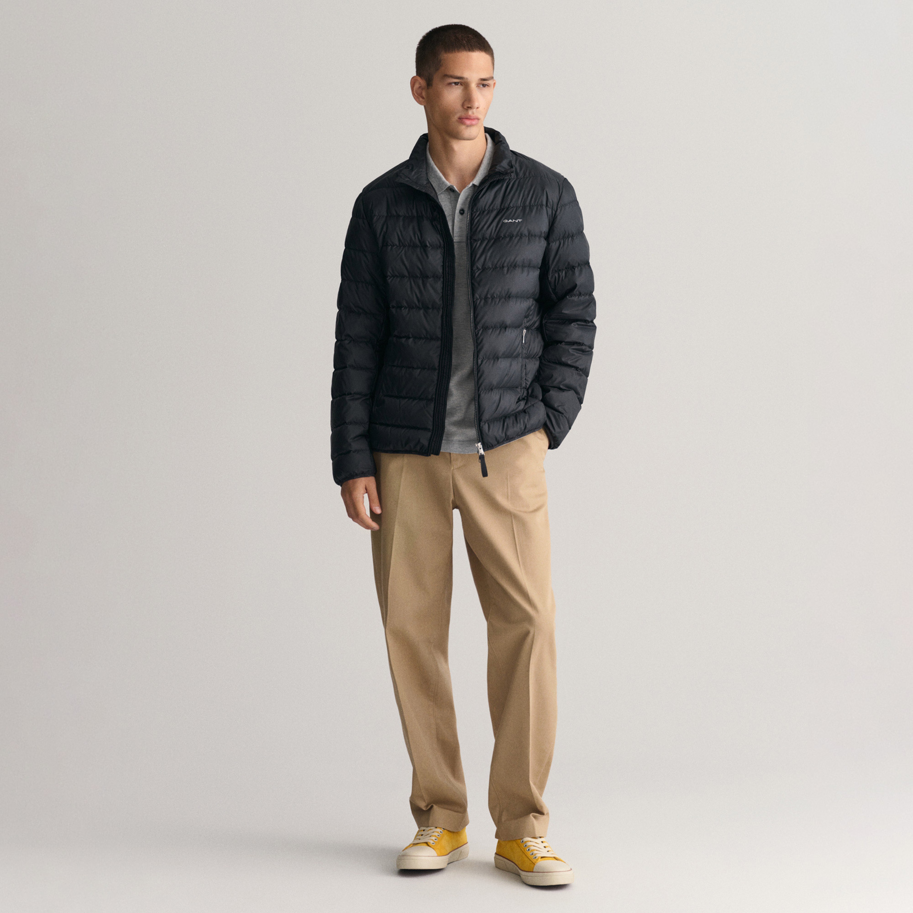 GANT Erkek Gri Slim Fit Polo