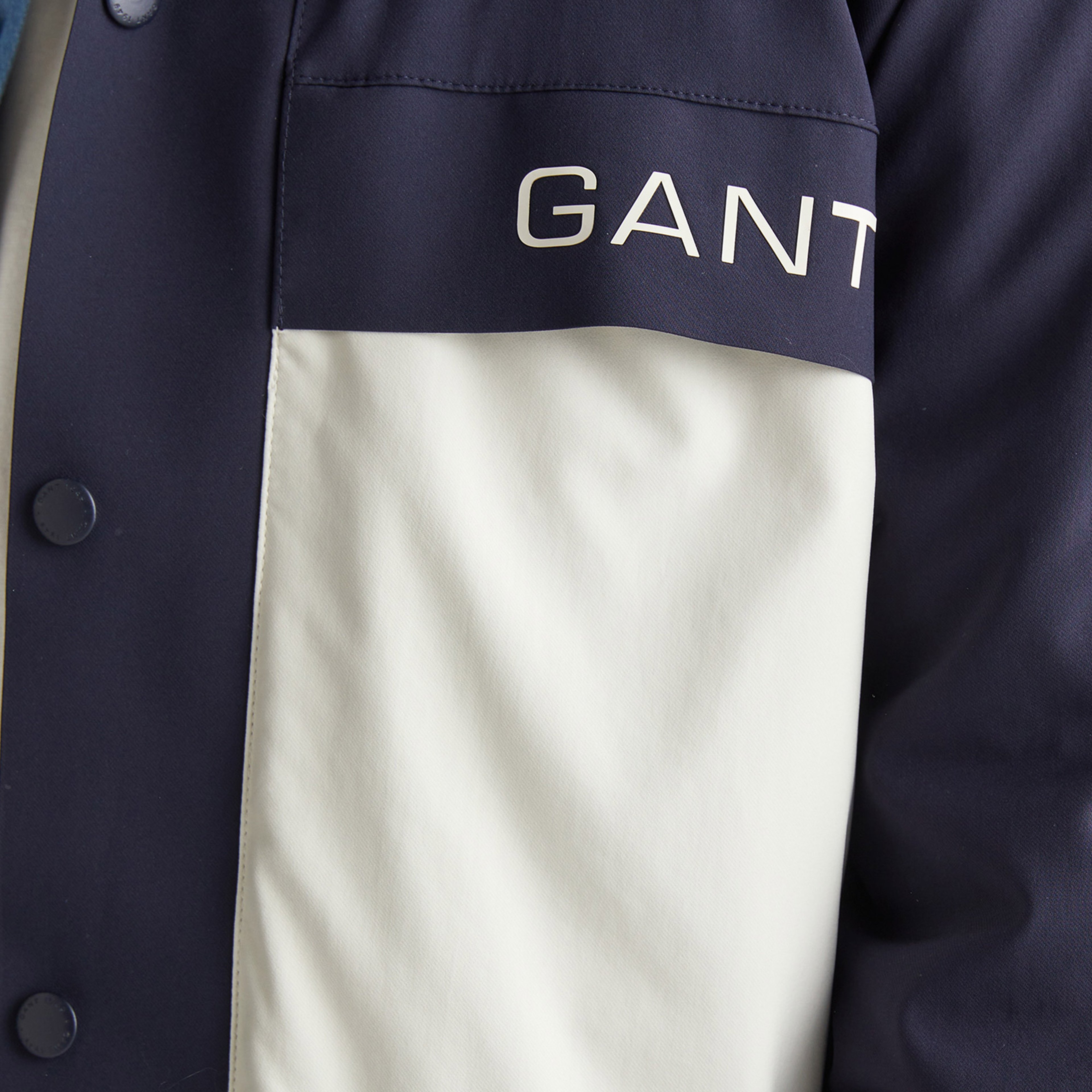 GANT Erkek Krem Regular Fit Dik Yaka Renk Bloklu Ceket