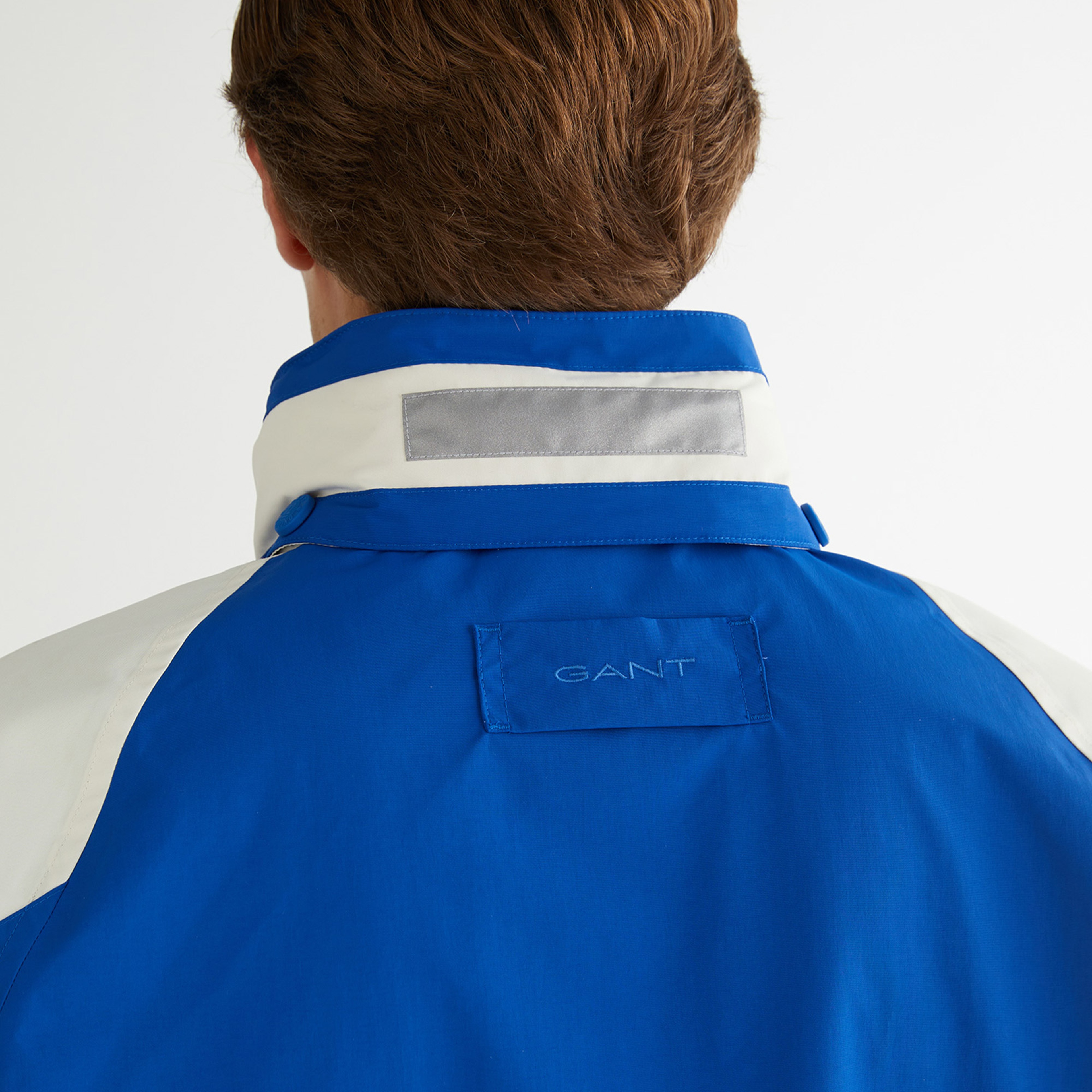 GANT Erkek Lacivert Regular Fit Kapüşonlu Renk Bloklu Mont