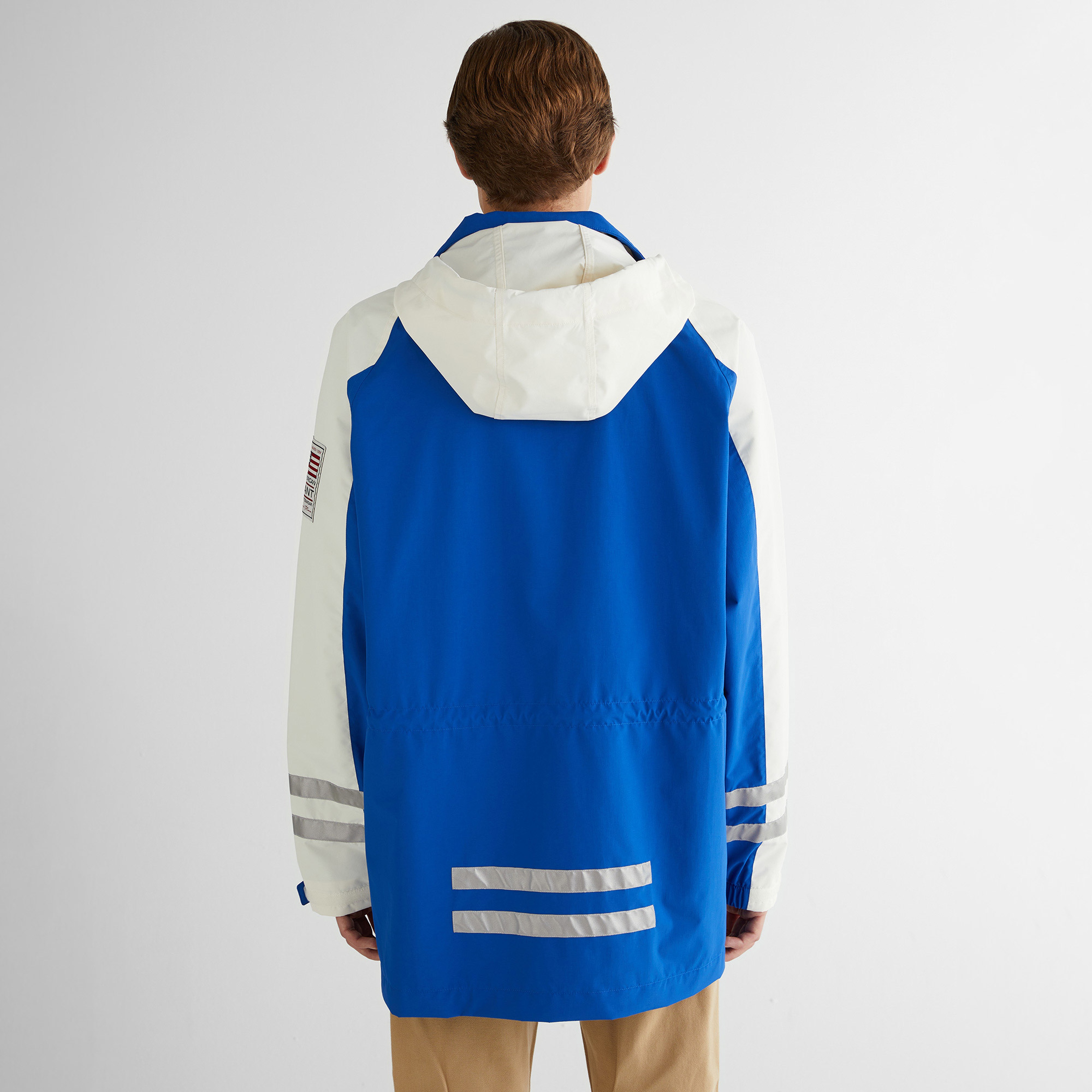 GANT Erkek Lacivert Regular Fit Kapüşonlu Renk Bloklu Mont