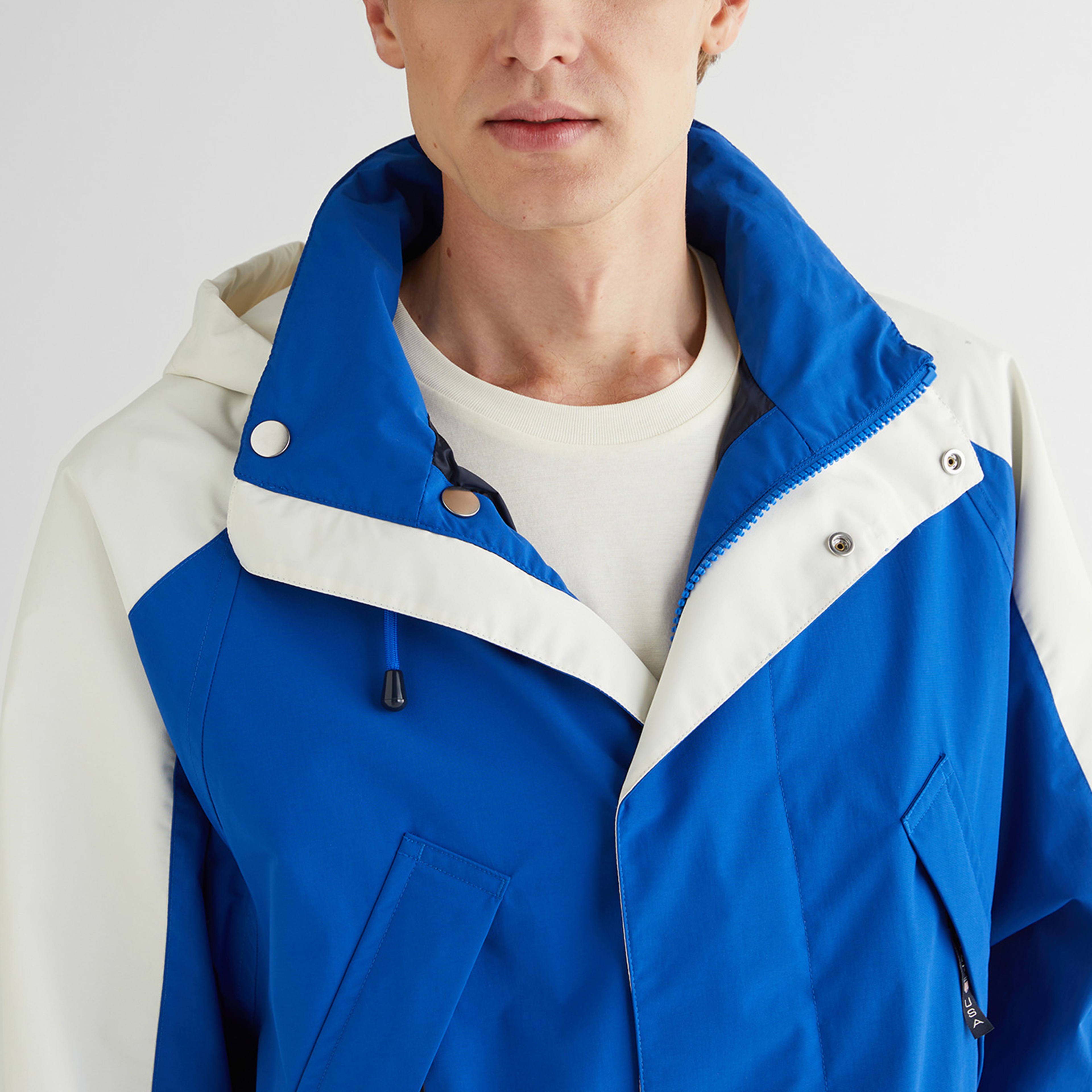 GANT Erkek Lacivert Regular Fit Kapüşonlu Renk Bloklu Mont