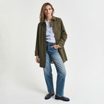 GANT Kadın Mavi Regular Fit Klasik Yaka Çizgili Keten Gömlek