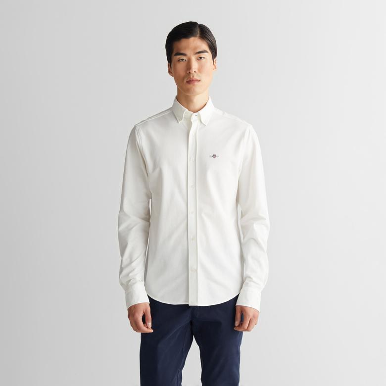 GANT Erkek Krem Regular Fit Gömlek Yaka Gömlek