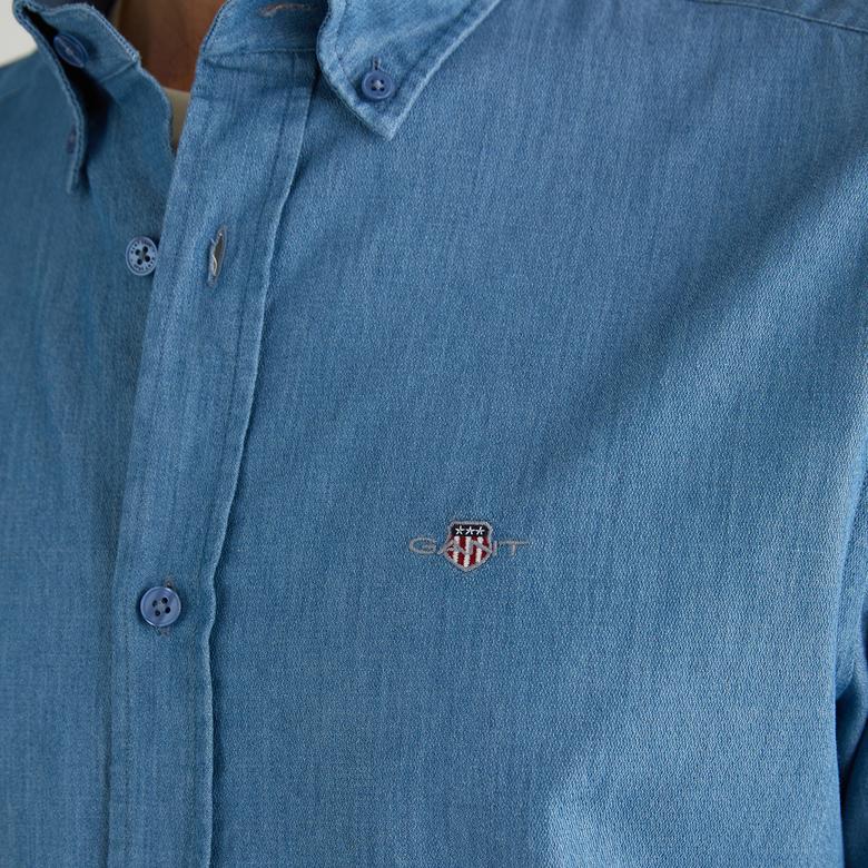GANT Erkek Mavi Regular Fit Düğmeli Yaka Gömlek